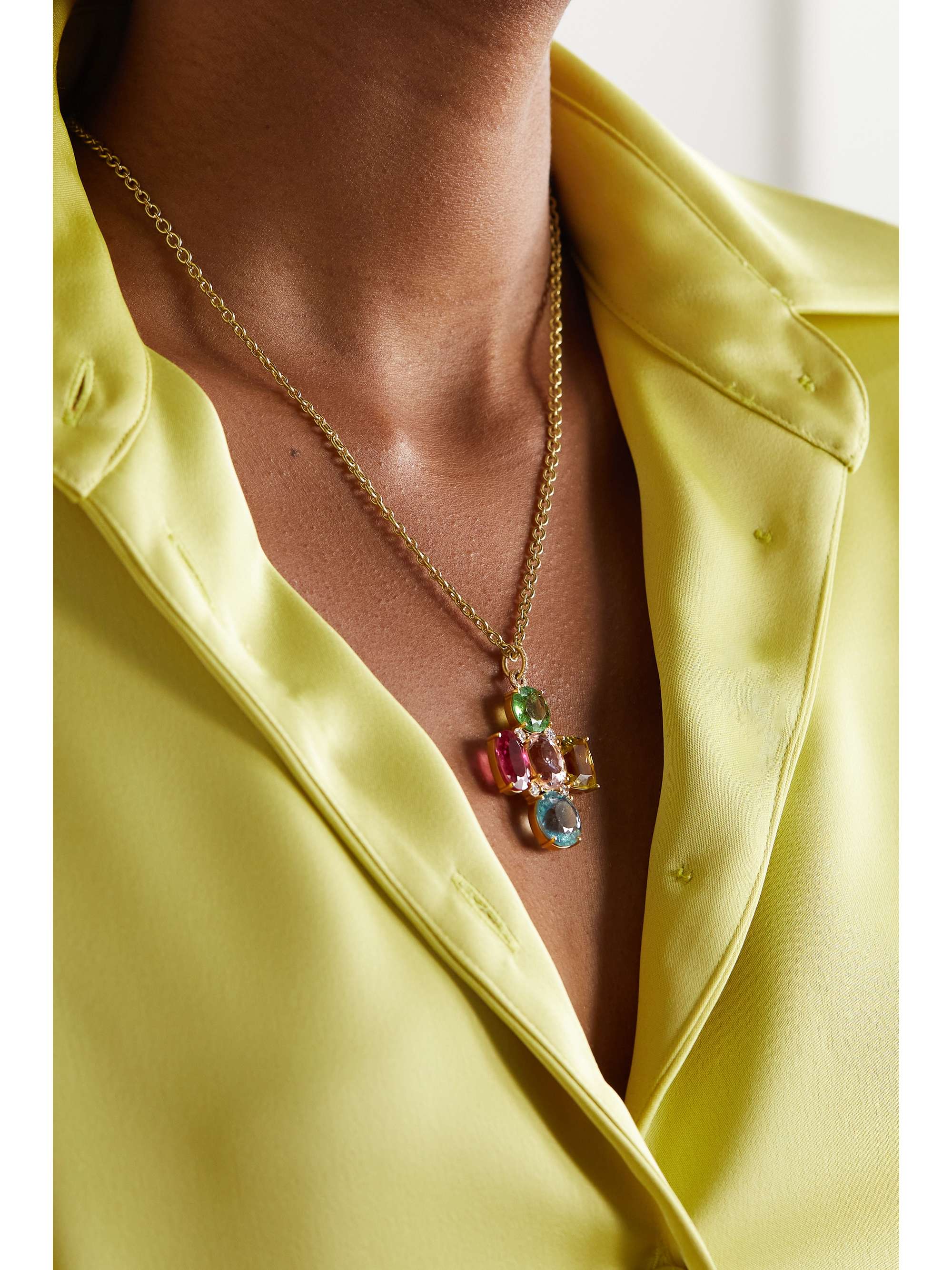 IRENE NEUWIRTH Gemmy Gem 18-karat gold multi-stone necklace
