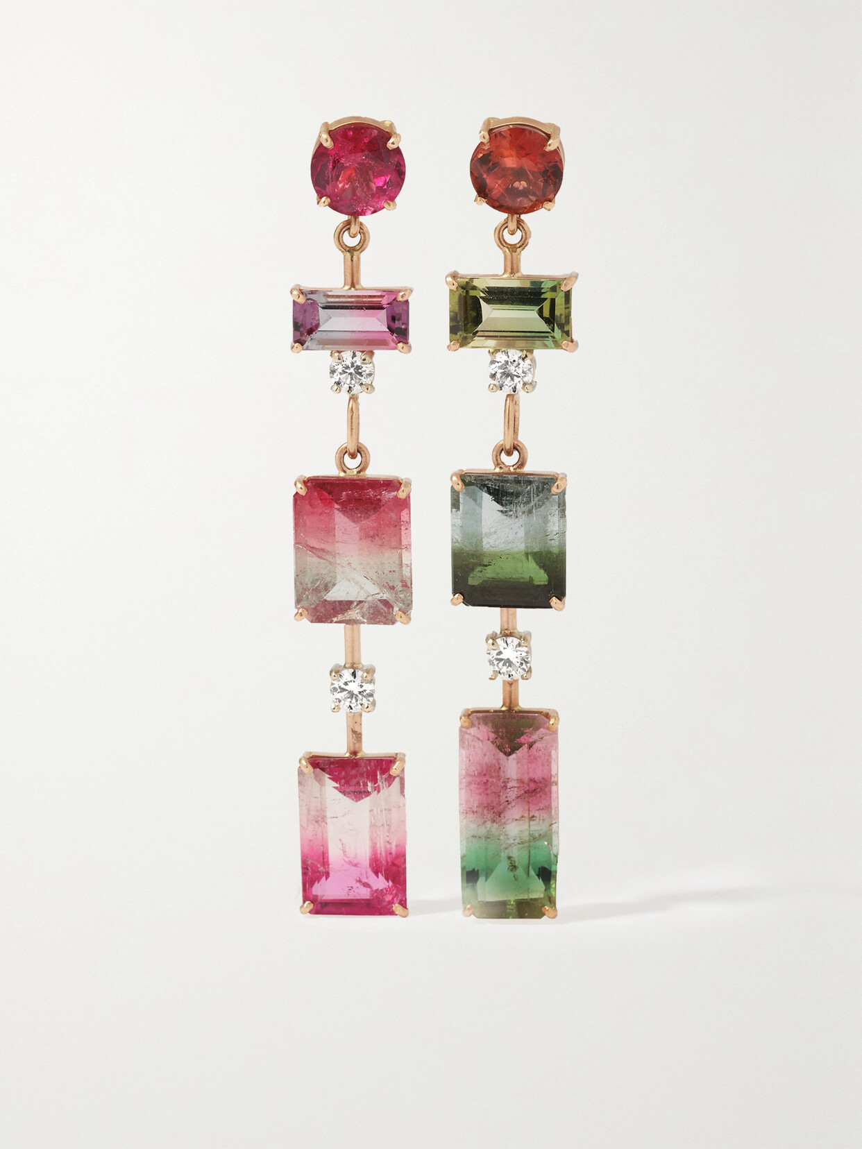 Irene Neuwirth Gemmy Gem 18-karat Rose And White Gold, Tourmaline And Diamond Earrings In Rose Gold