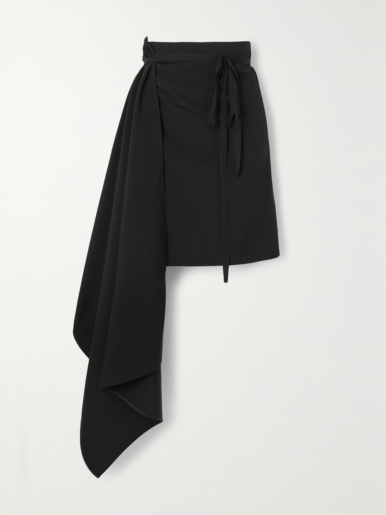 Ann Demeulemeester - Draped Wool Midi Wrap Skirt - Black