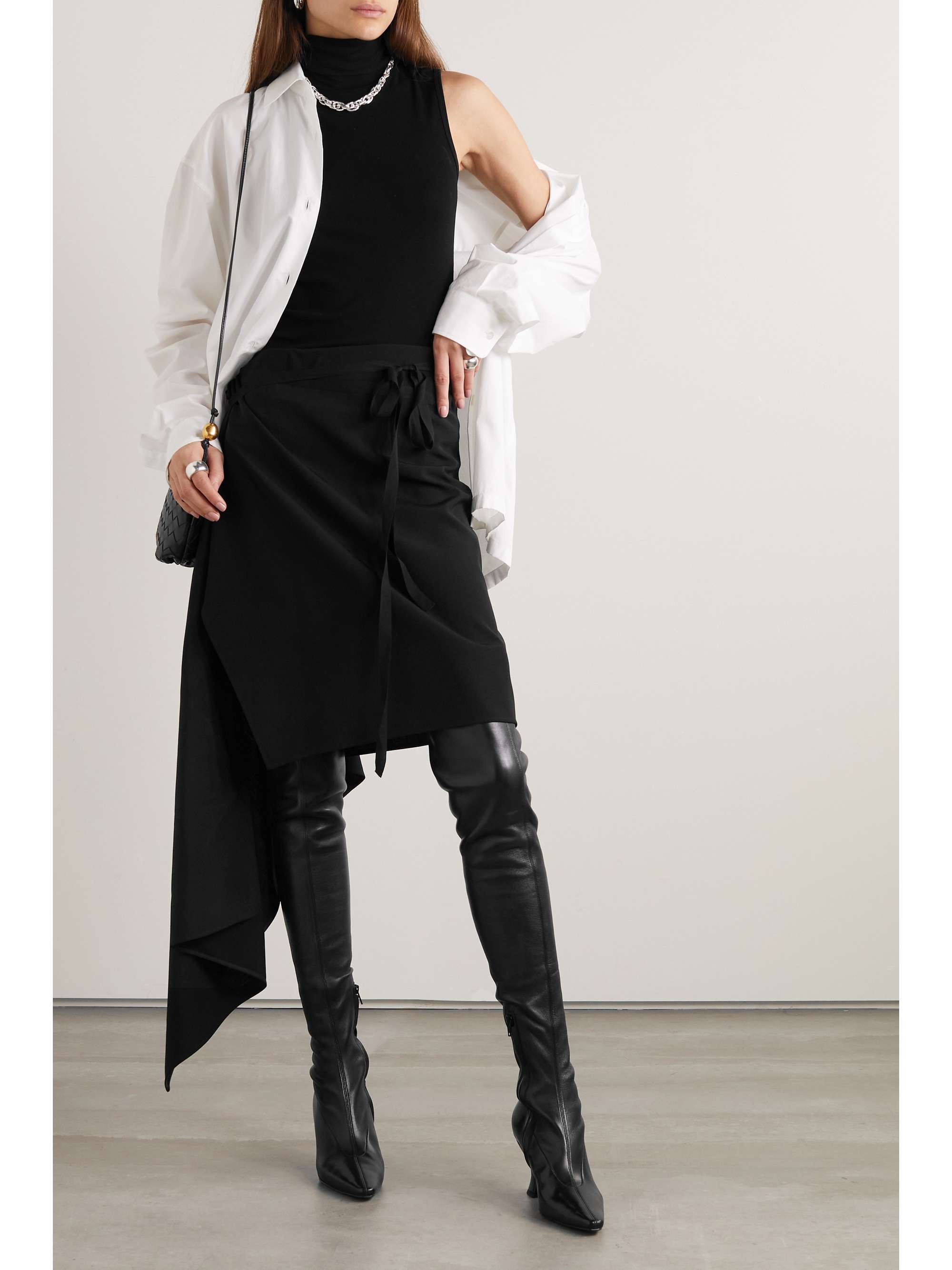 ANN DEMEULEMEESTER Draped wool midi wrap skirt | NET-A-PORTER