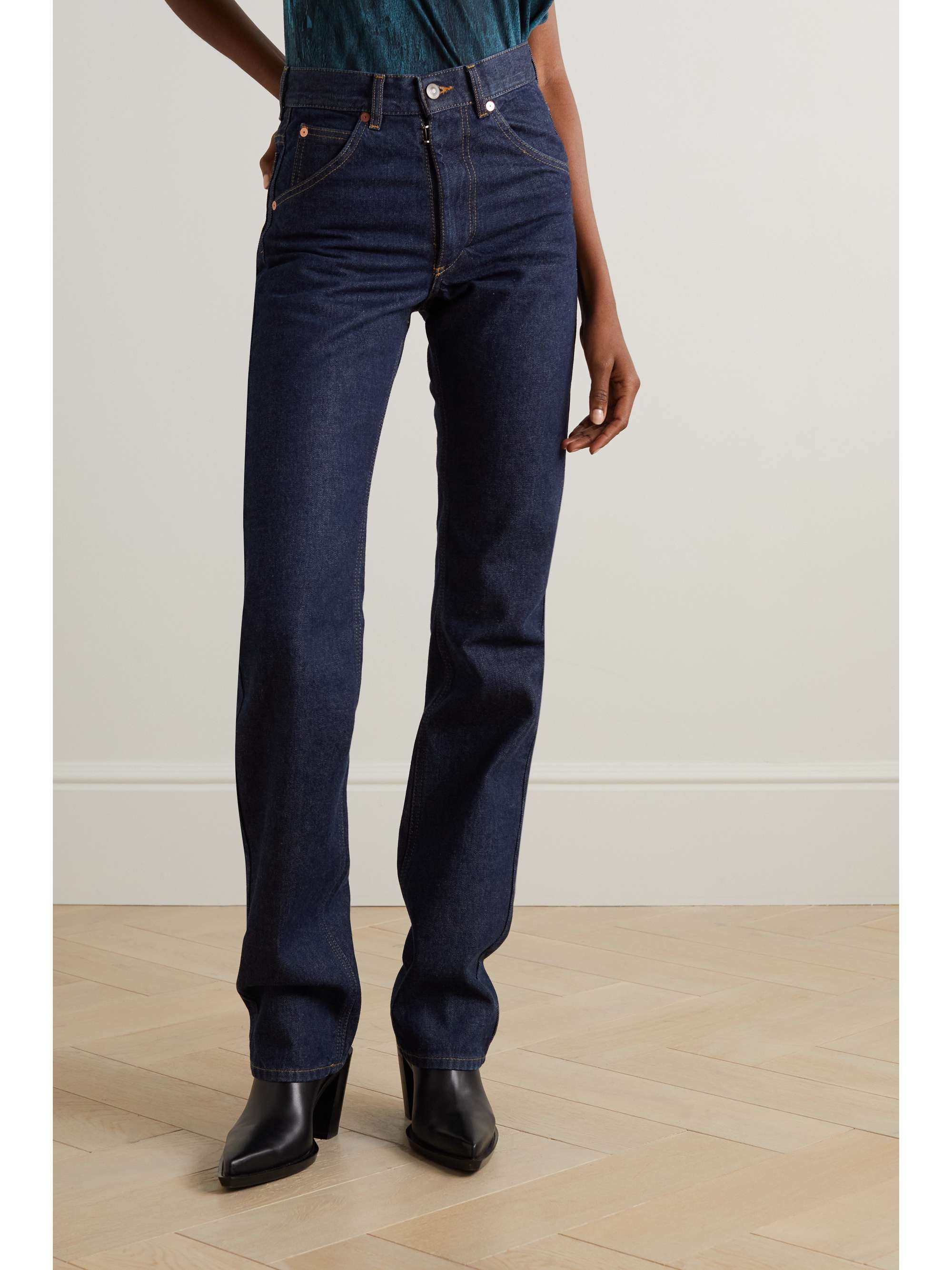 MAISON MARGIELA Topstitched high-rise straight-leg jeans