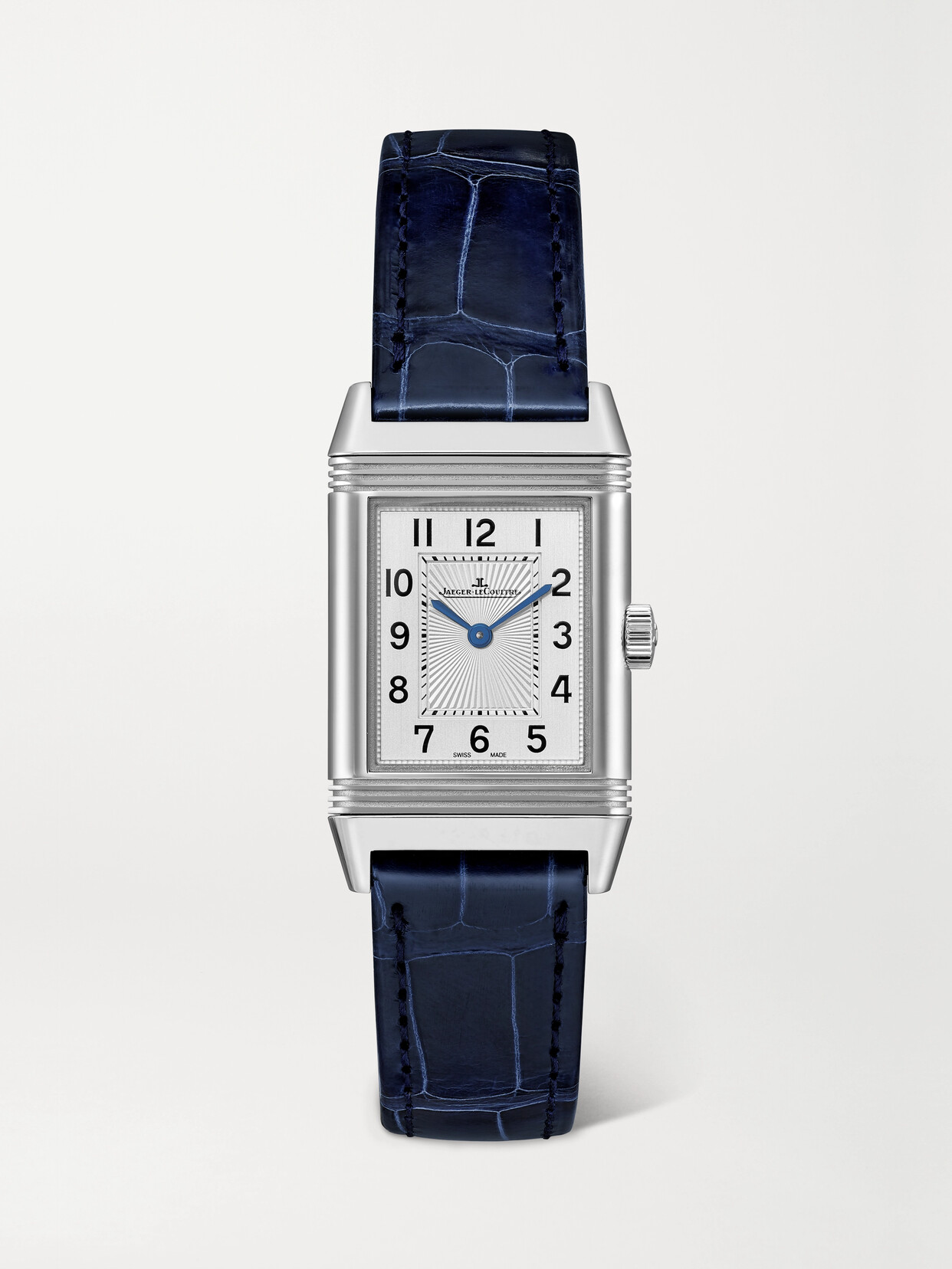 Jaeger-lecoultre Reverso Classic Small Hand-wound 21mm Stainless Steel And Alligator Watch In Silver