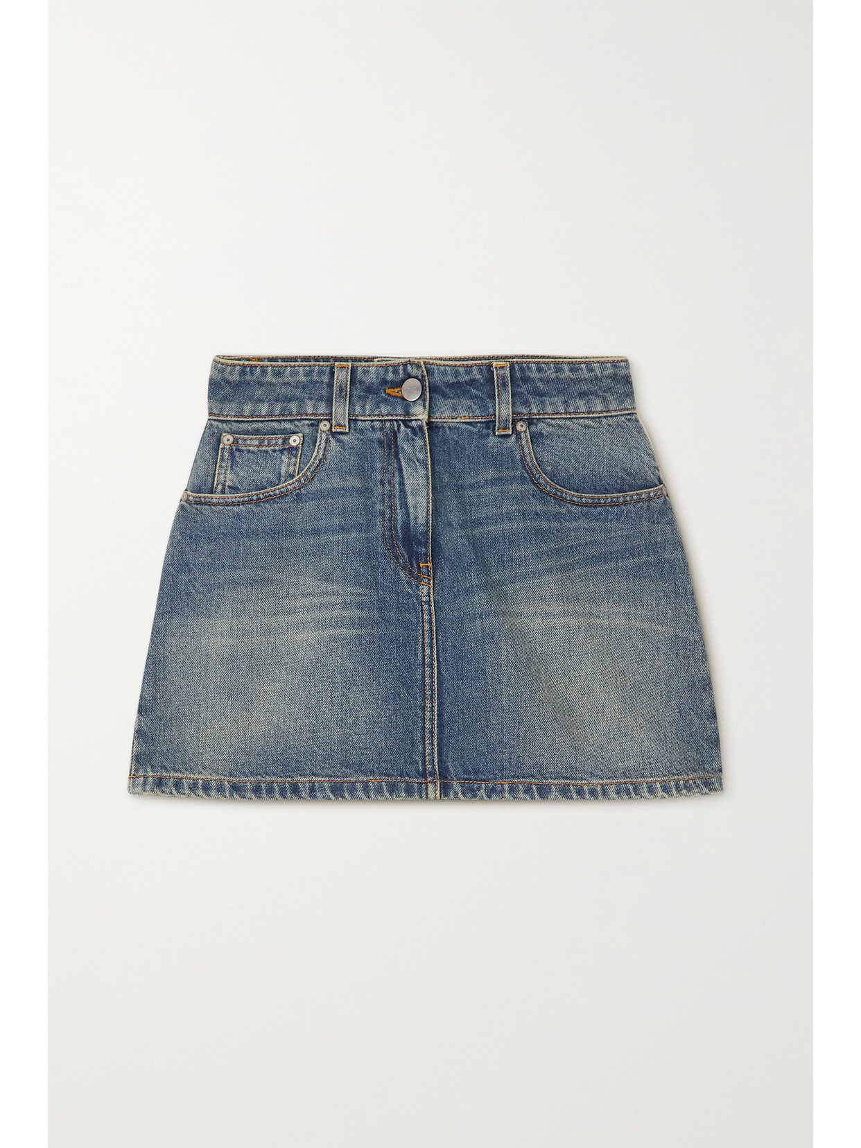 Palm Angels - Stars Appliquéd Denim Mini Skirt - Blue