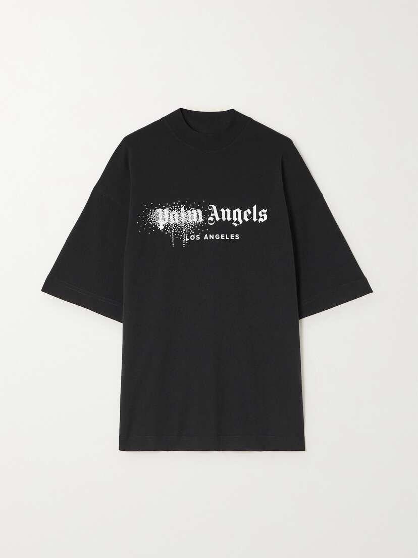 Palm Angels Embellished Printed Cotton T-shirt - x large