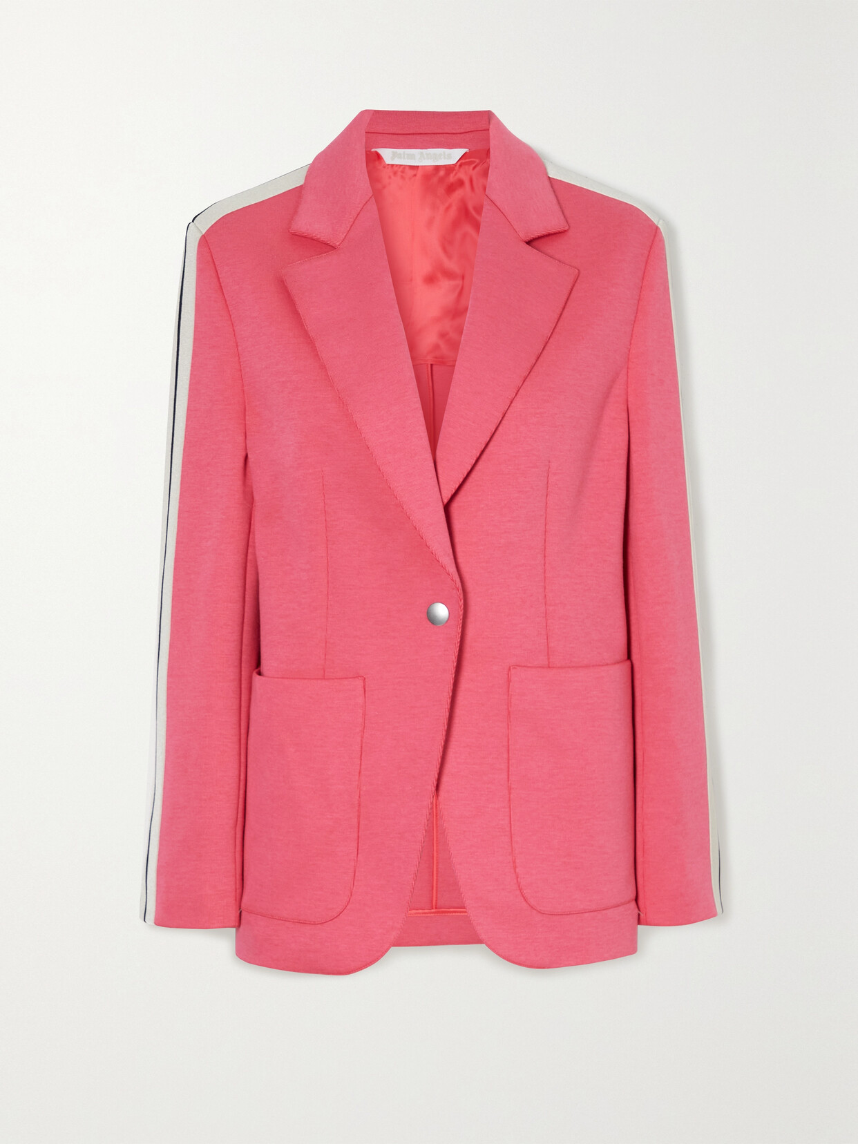 Palm Angels - Track Striped Webbing-trimmed Cotton-blend Twill Blazer - Pink