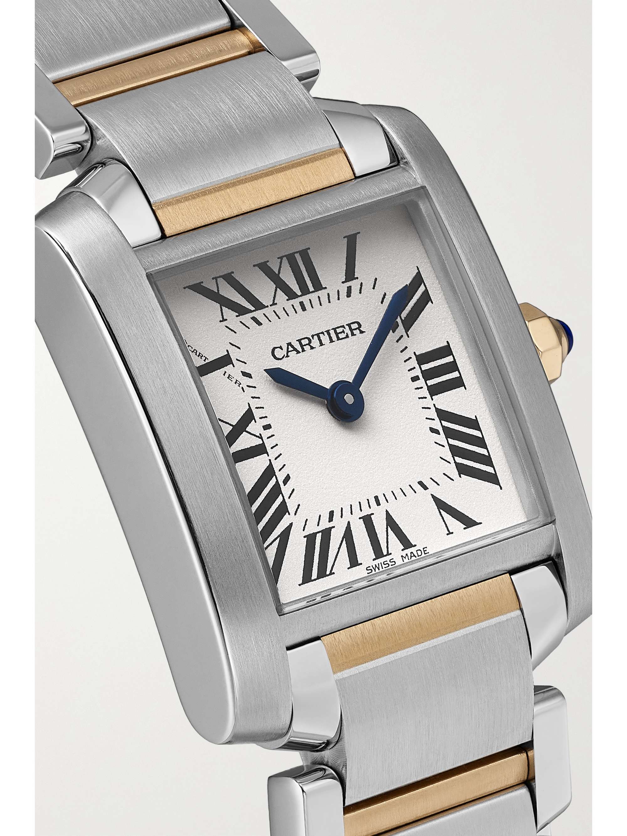 CARTIER Tank Française 25mm small 18-karat gold and stainless steel watch
