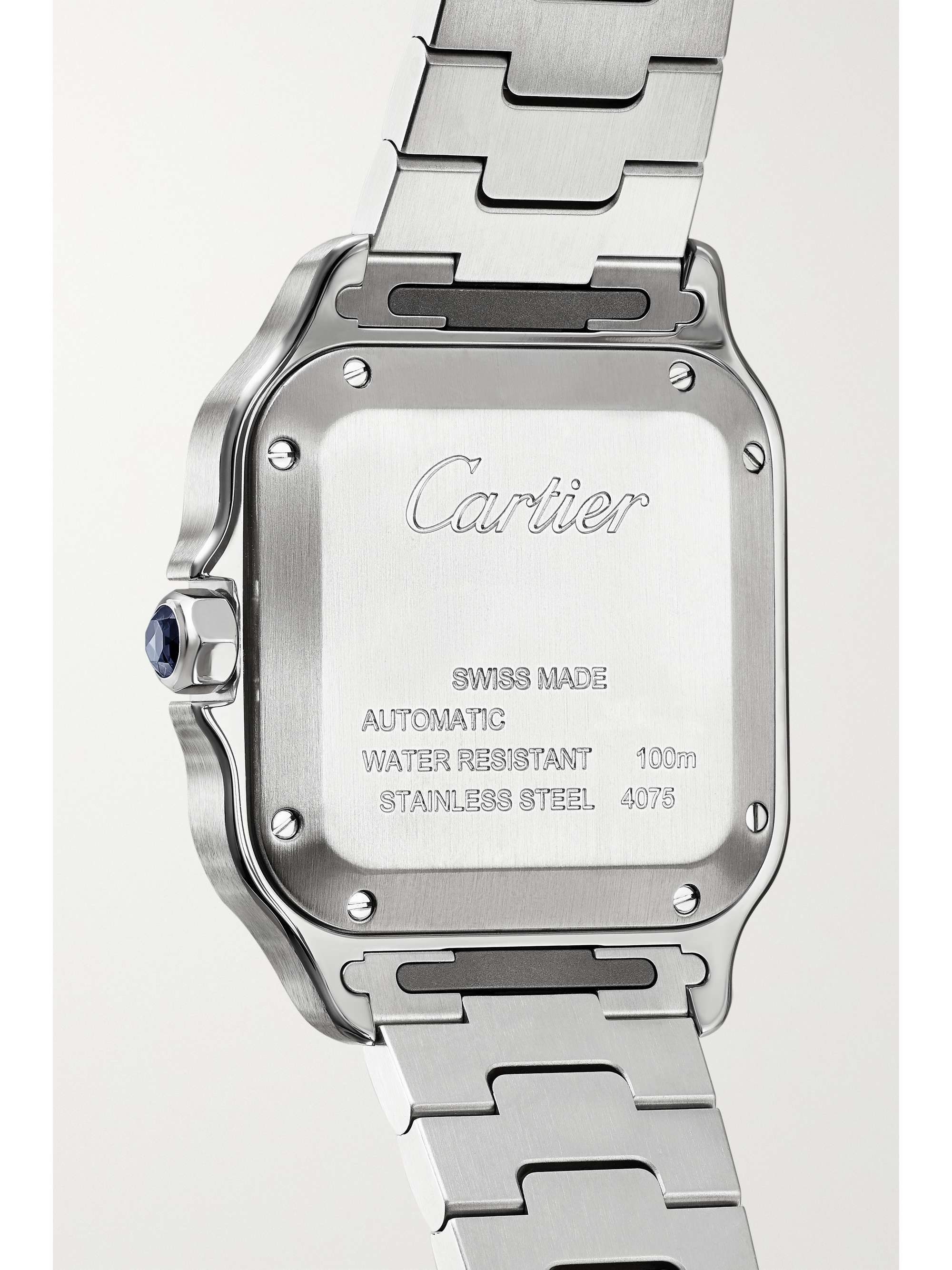 CARTIER Santos de Cartier automatic 35.1mm stainless steel and diamond watch