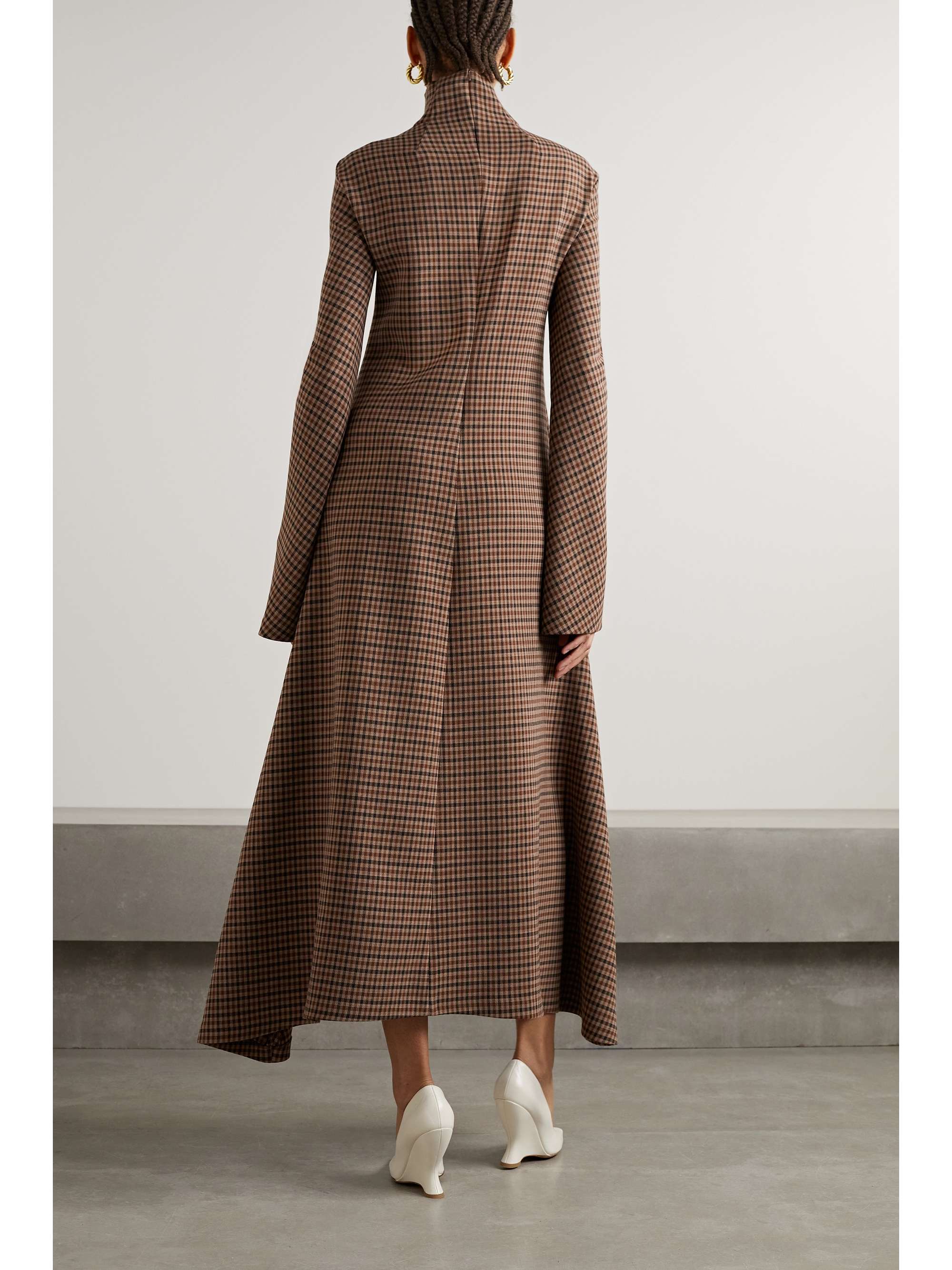 A.W.A.K.E. MODE Checked cutout stretch-jersey maxi dress