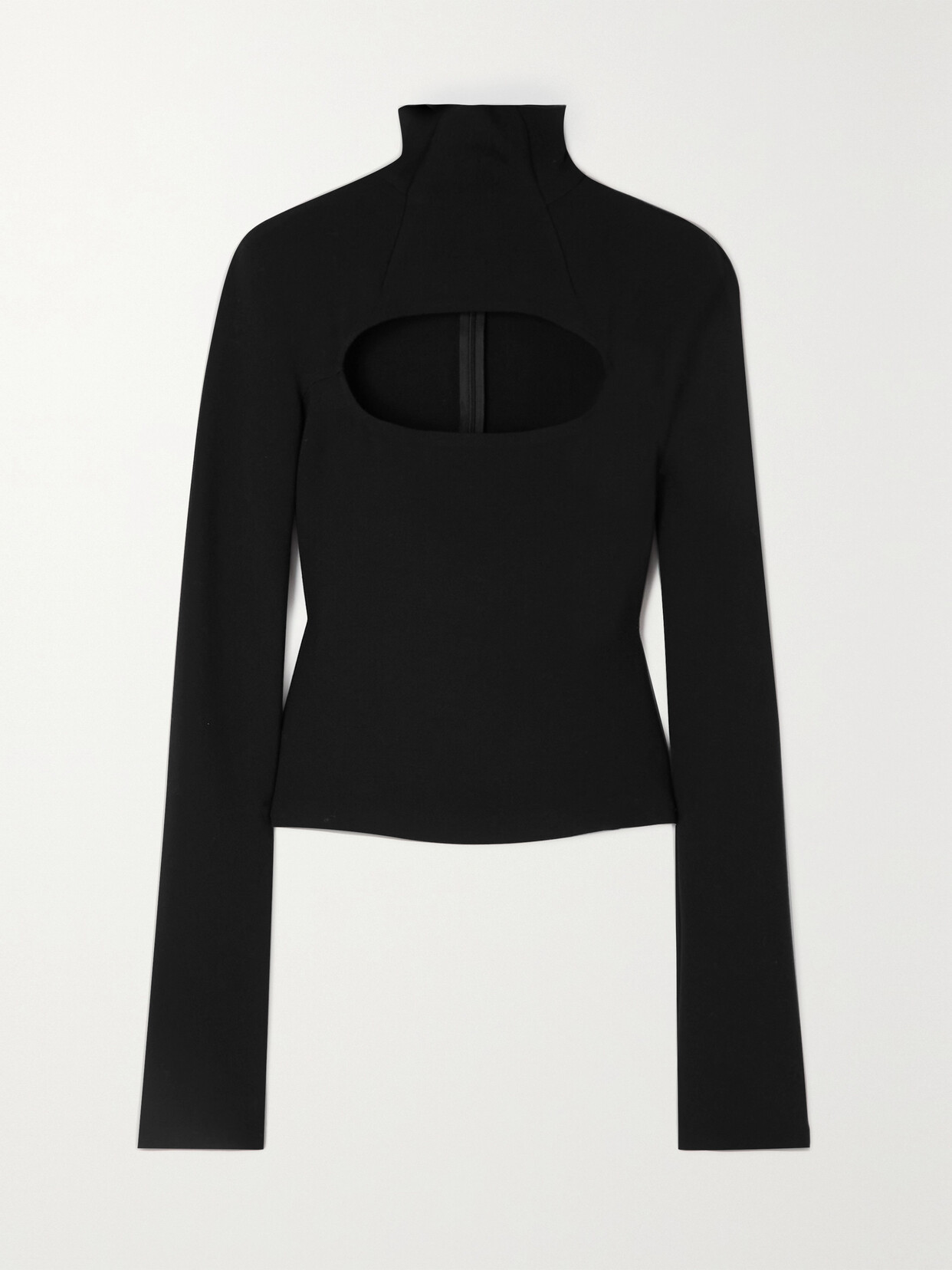 Shop A.w.a.k.e. Cutout Jersey Turtleneck Top In Black