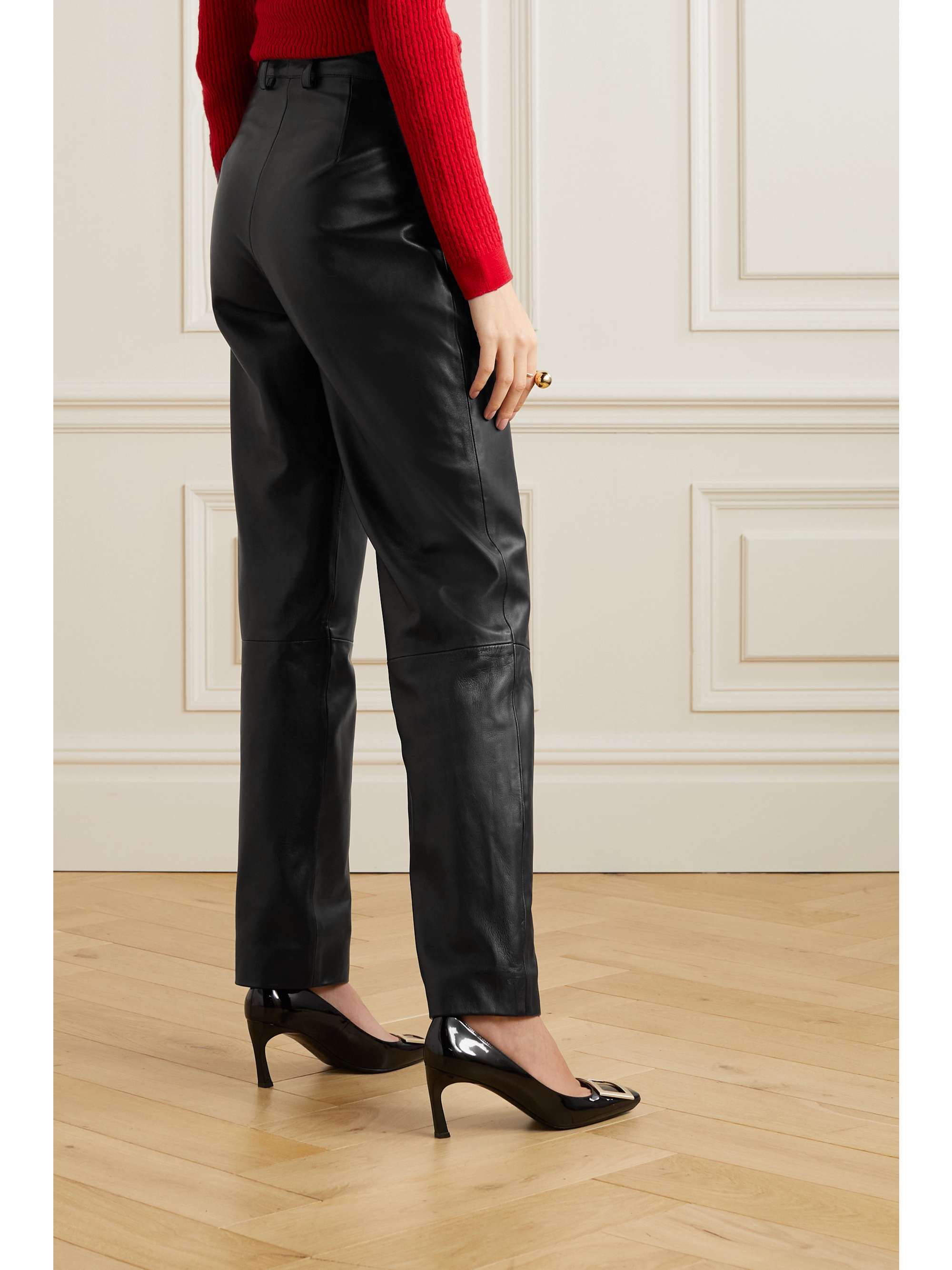 GIULIVA HERITAGE Cornelia leather straight-leg pants