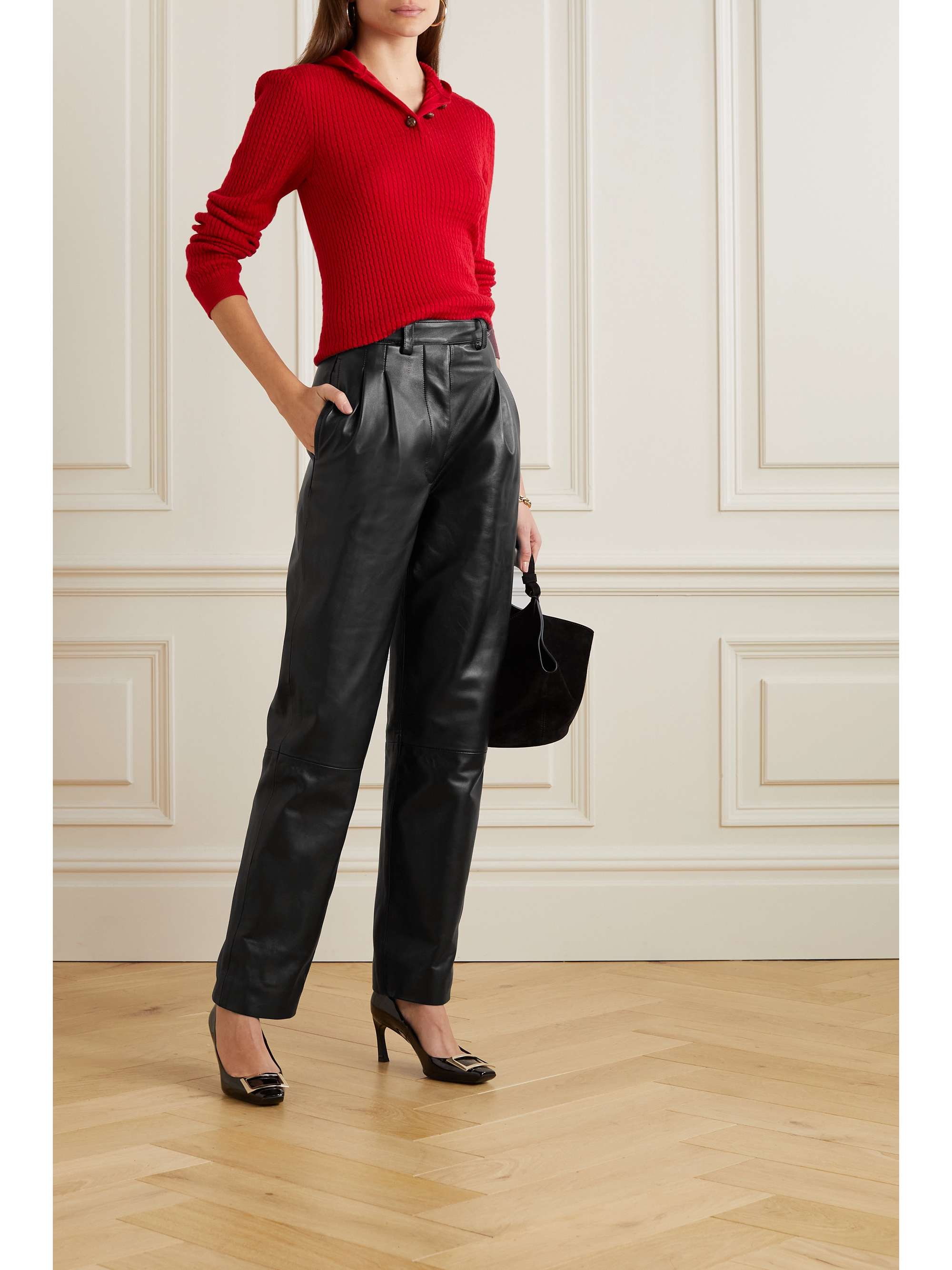 GIULIVA HERITAGE Cornelia leather straight-leg pants