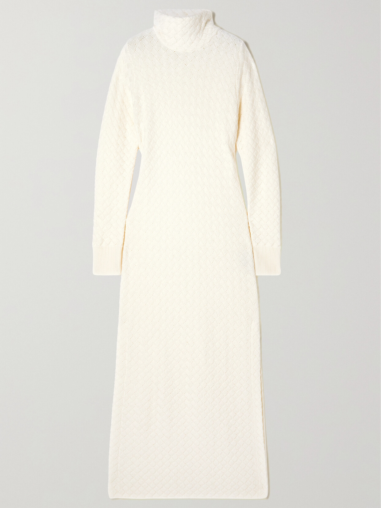 Giuliva Heritage The Cressie Wool Turtleneck Maxi Dress In Ivory