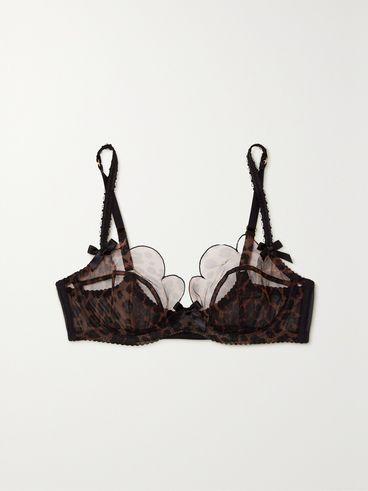 Agent Provocateur - Lorna Scalloped Leopard-print Tulle Underwired Soft-cup Bra - Animal print