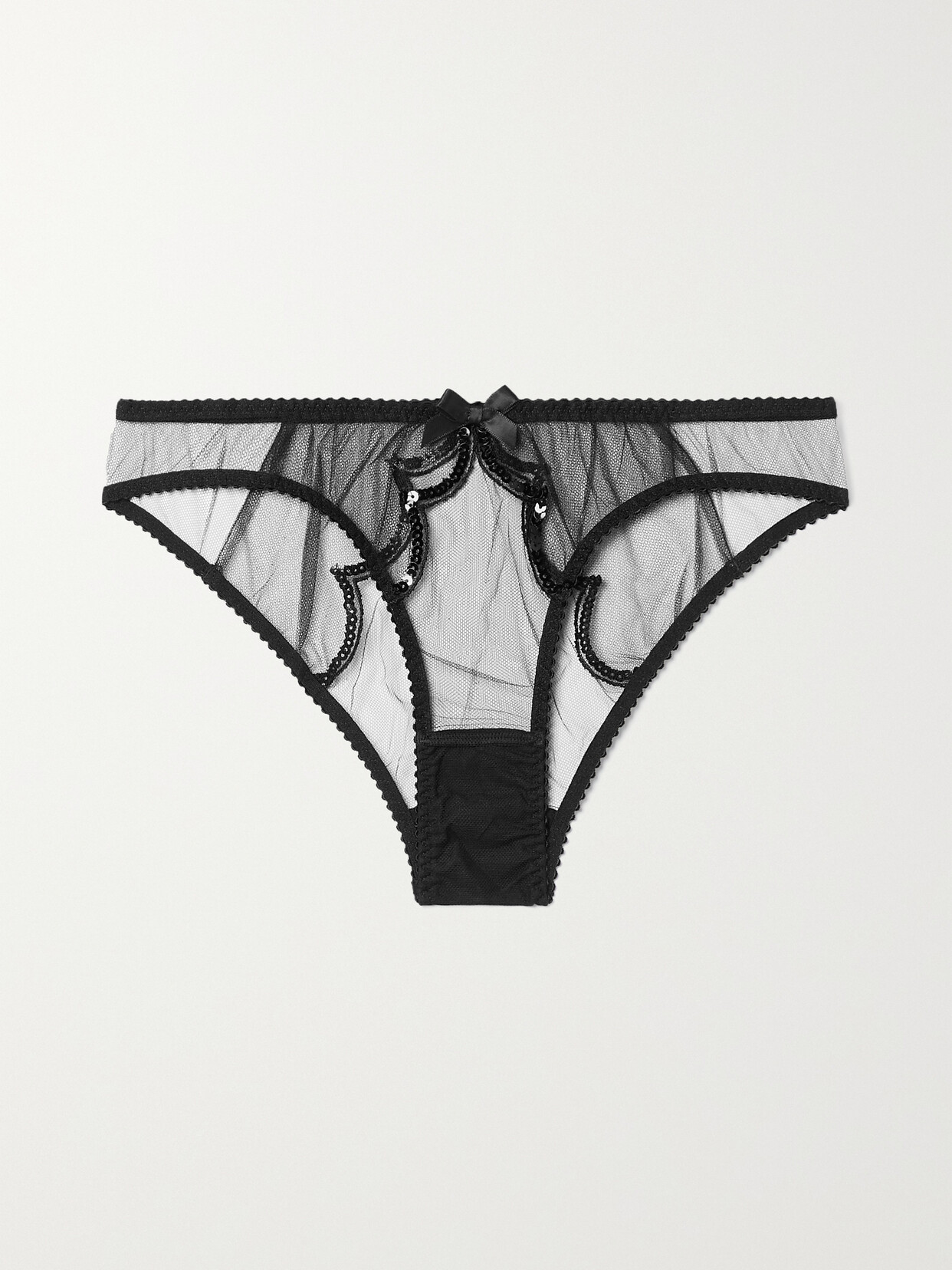 Agent Provocateur - Lorna Party Sequin-embellished Tulle Briefs - Black