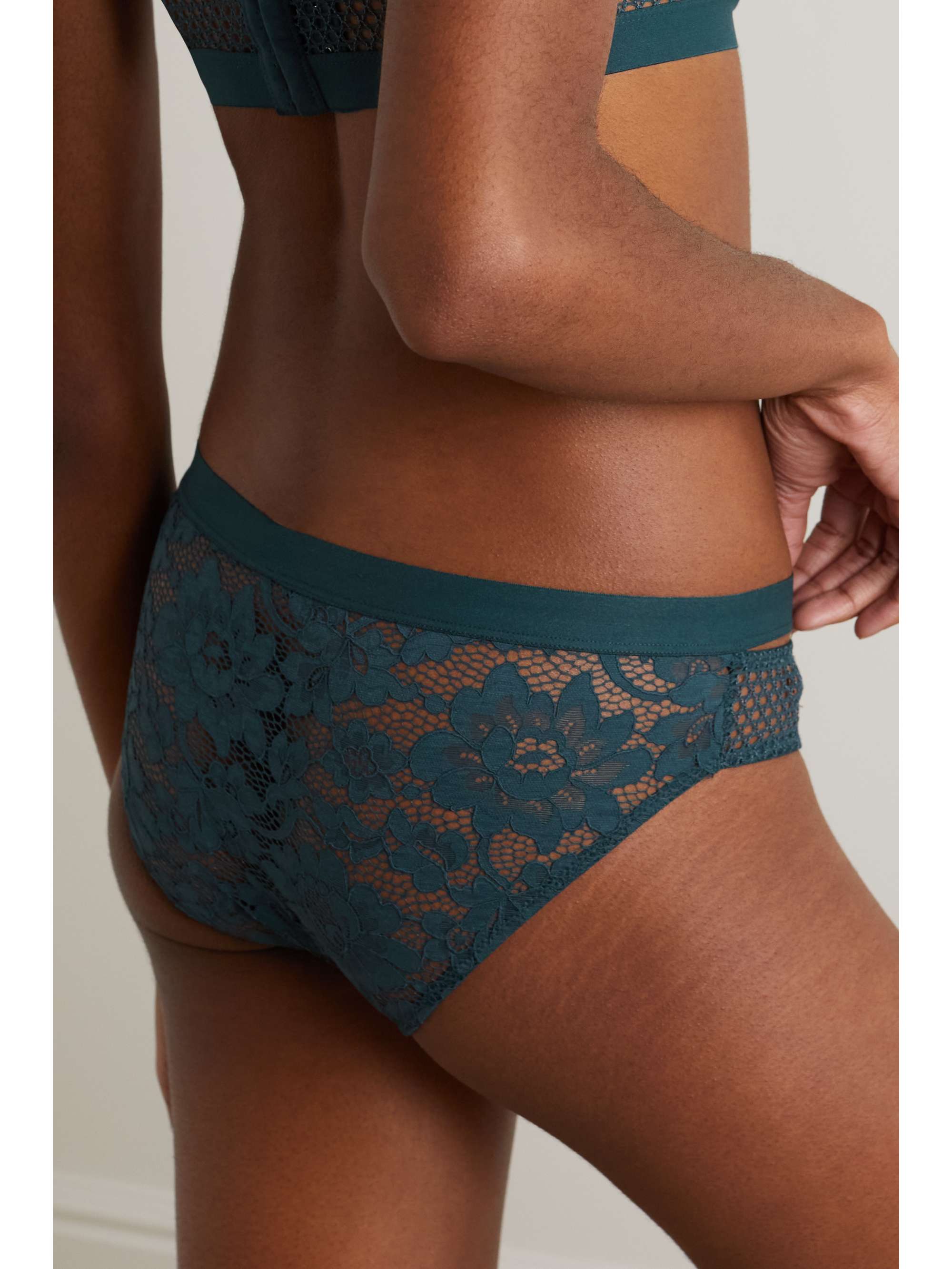 ELSE Petunia stretch-mesh and corded lace briefs