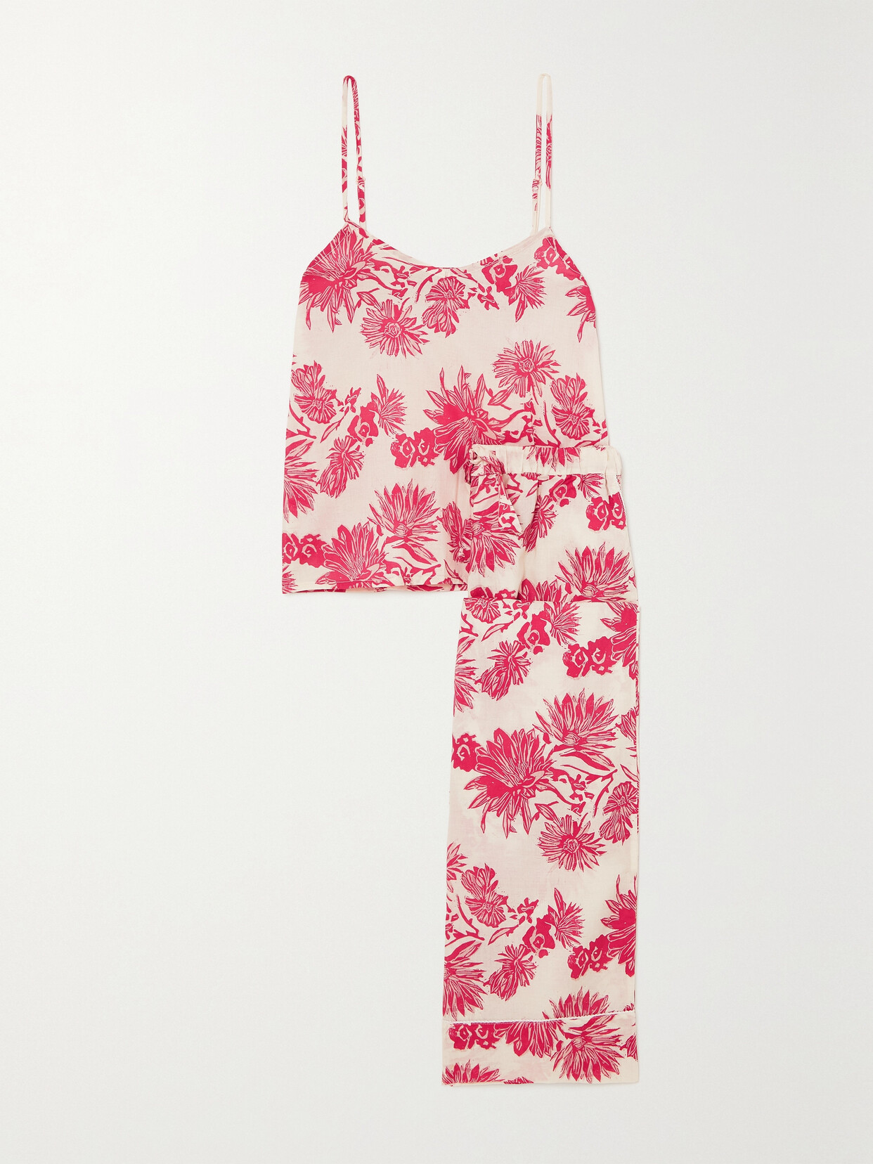 Desmond & Dempsey Floral-print Organic Cotton-voile Pajama Set