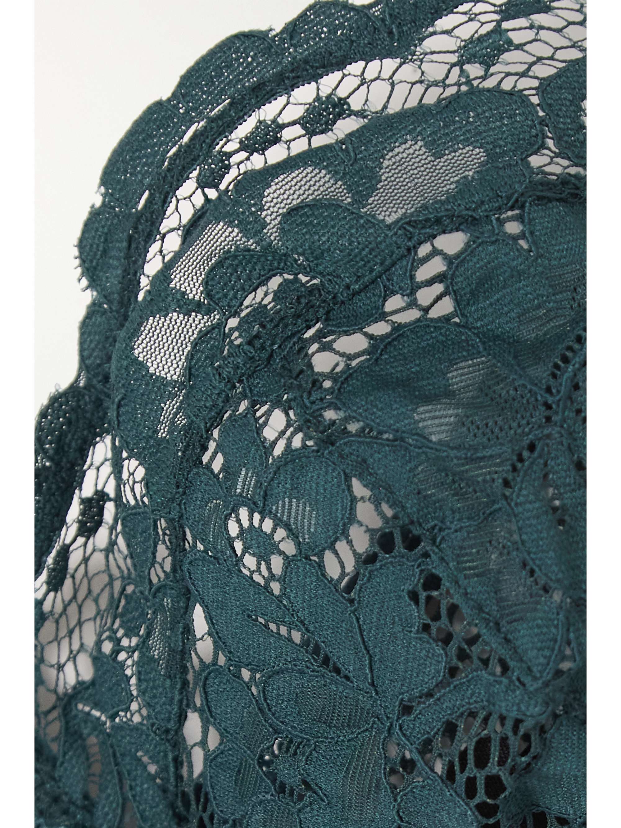 ELSE Petunia trägerloser Balconette-BH aus Stretch-Mesh und schnurgebundener Spitze