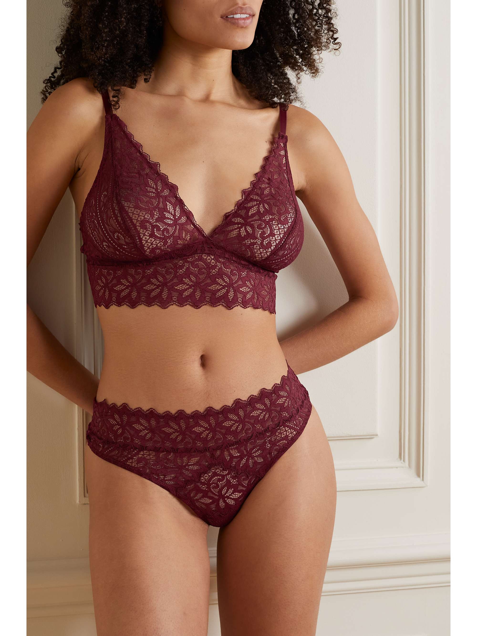 ELSE Orient stretch-lace thong