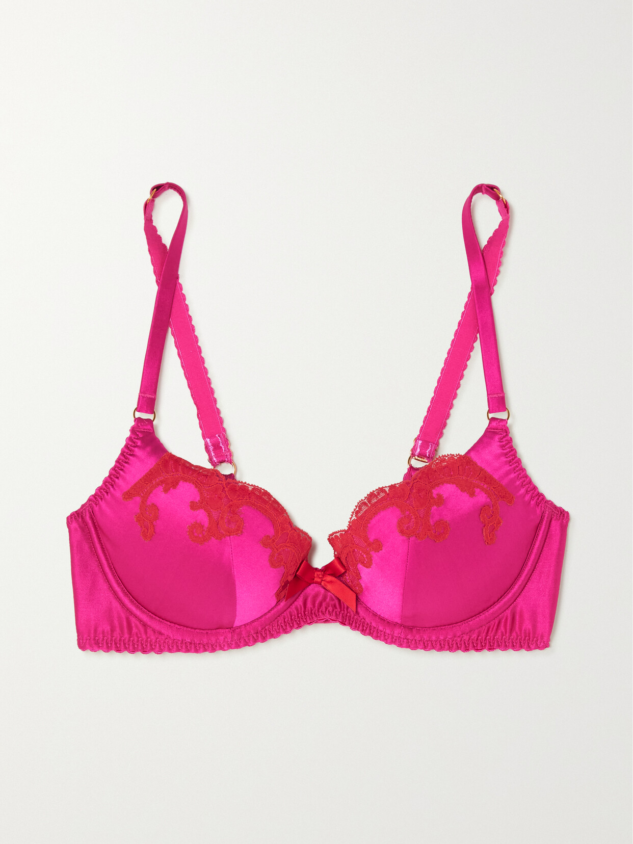 Agent Provocateur - Molly Lace-trimmed Stretch-silk Satin Underwired Bra - 36E