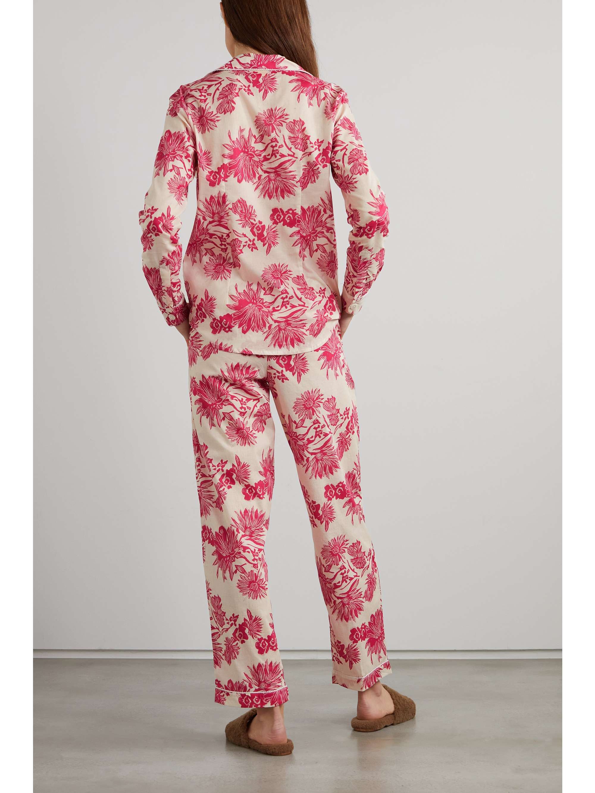 DESMOND & DEMPSEY Long floralprint organic cottonvoile pajama set