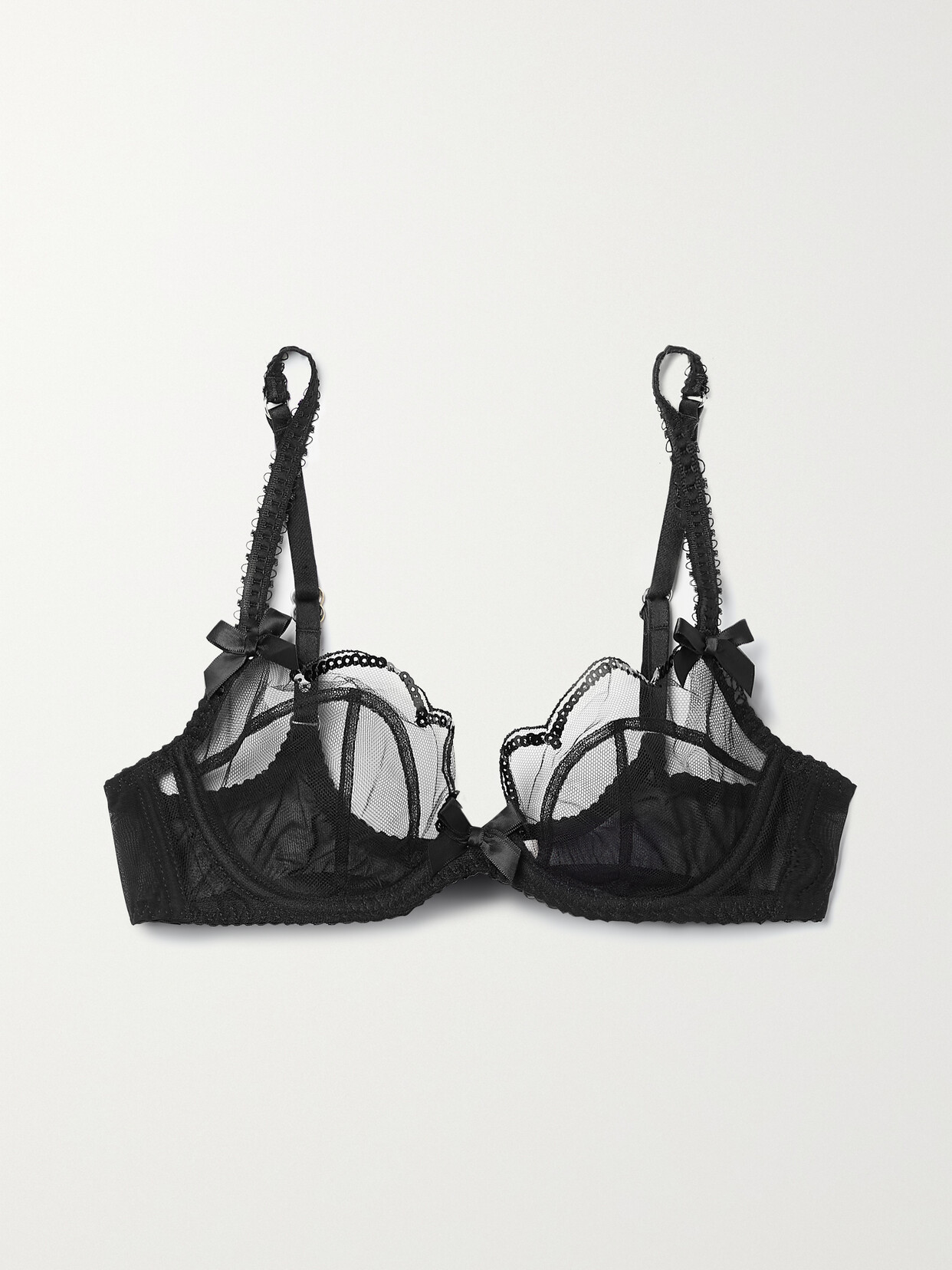 Agent Provocateur - Lorna Party Sequin-embellished Tulle Underwired Soft-cup Bra - Black