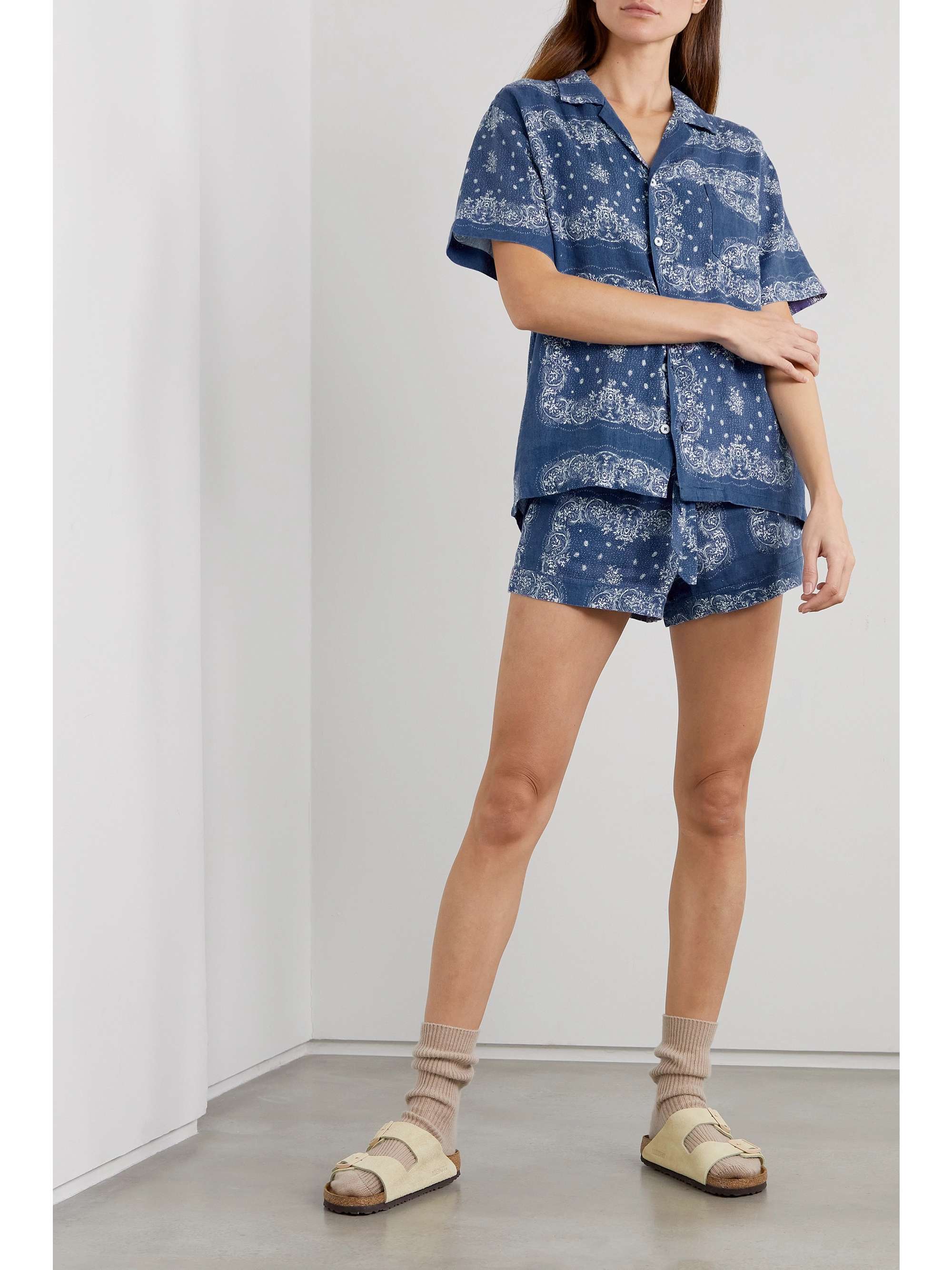 Linen pajama hotsell set shorts