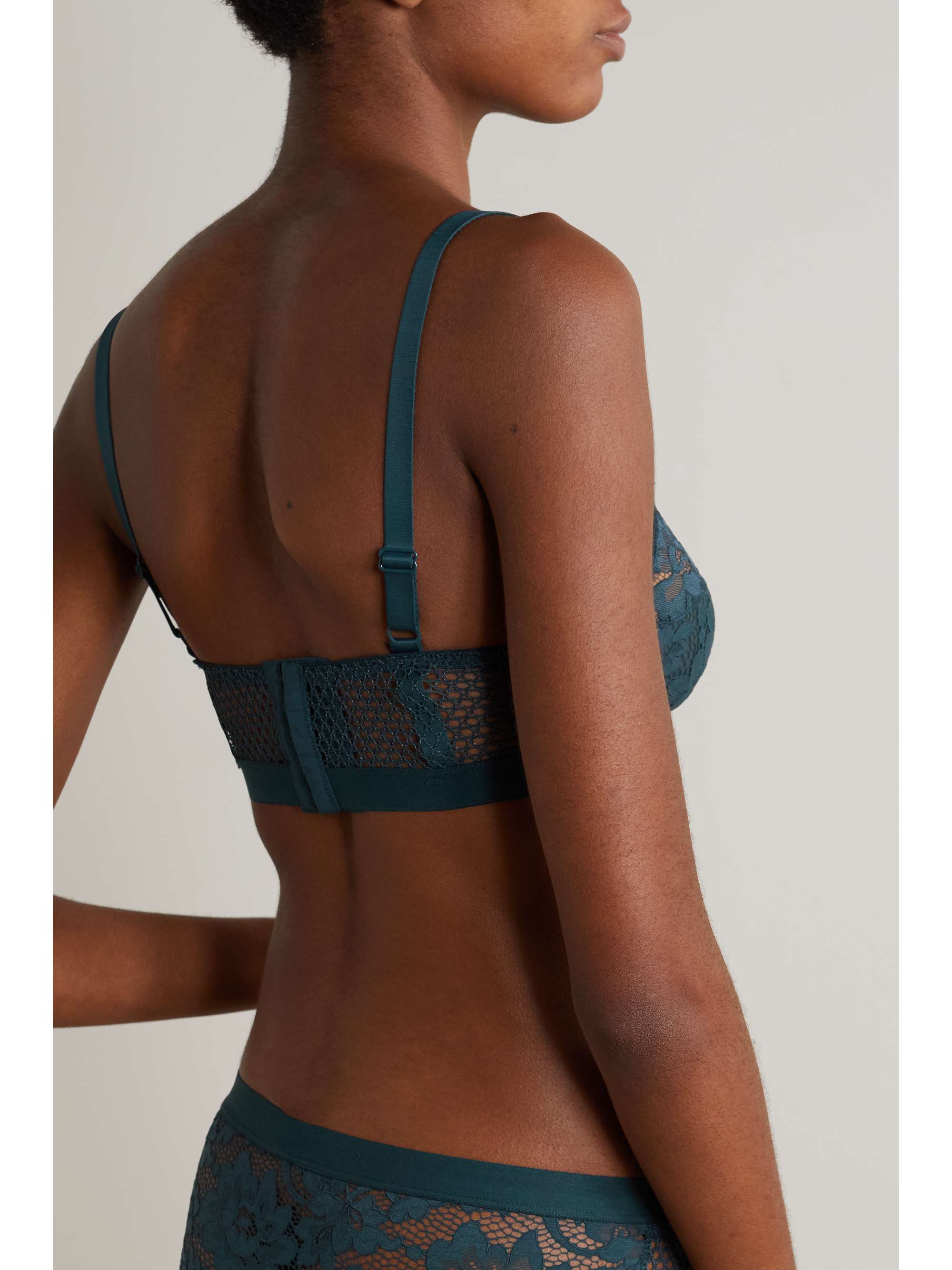ELSE Petunia stretch-mesh and corded lace underwired bra