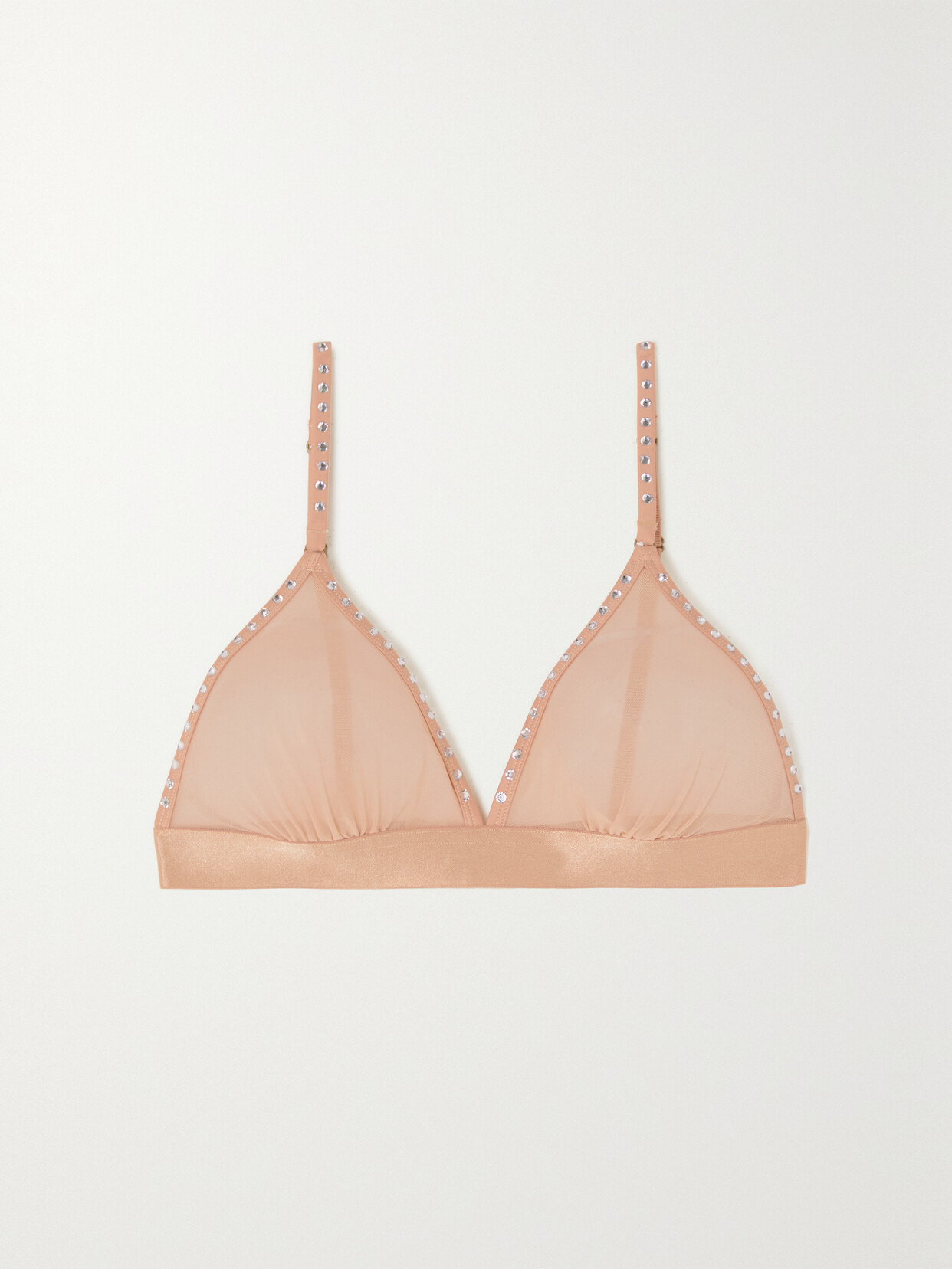 LOVE STORIES Uma Embellished Stretch-tulle Soft-cup Triangle Bra