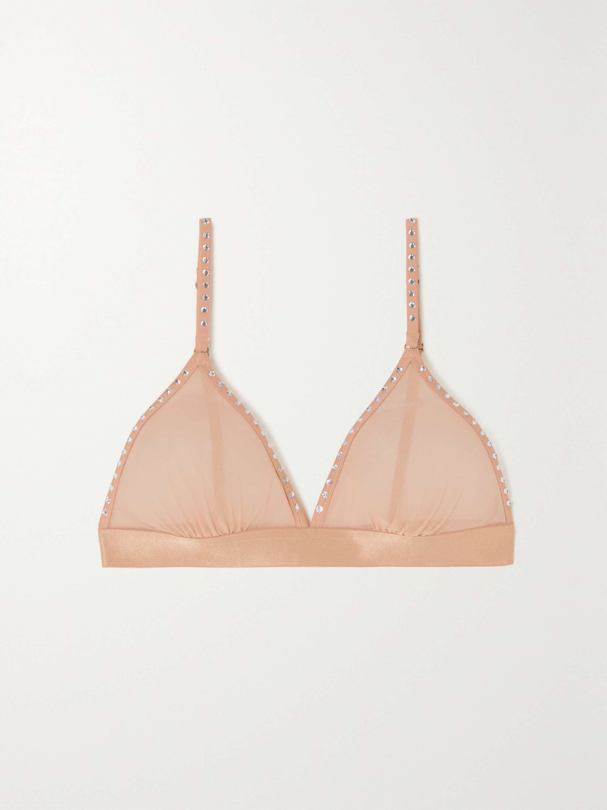 LOVE STORIES Uma embellished stretch-tulle soft-cup triangle bra