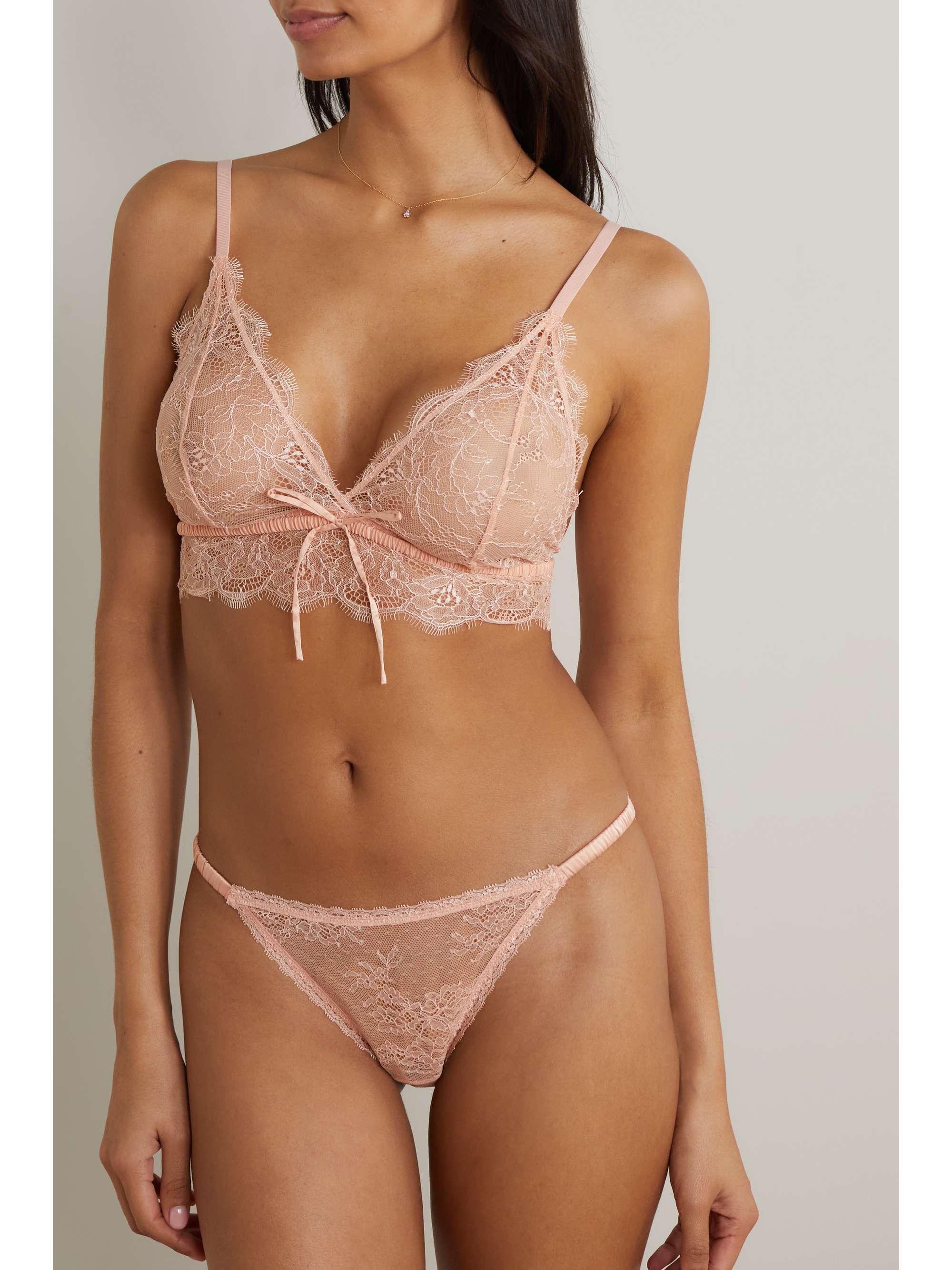 LOVE STORIES Isabel satintrimmed stretchlace briefs NETAPORTER