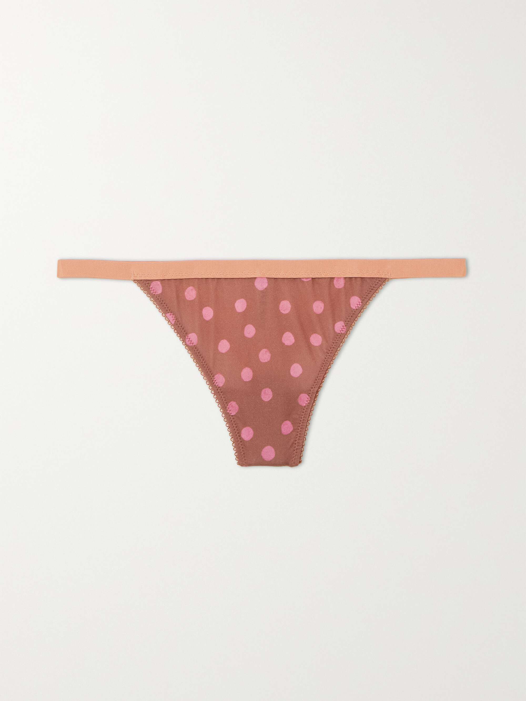 SKIMS Cotton Collection 2.0 cotton-blend jersey thong - Sangria