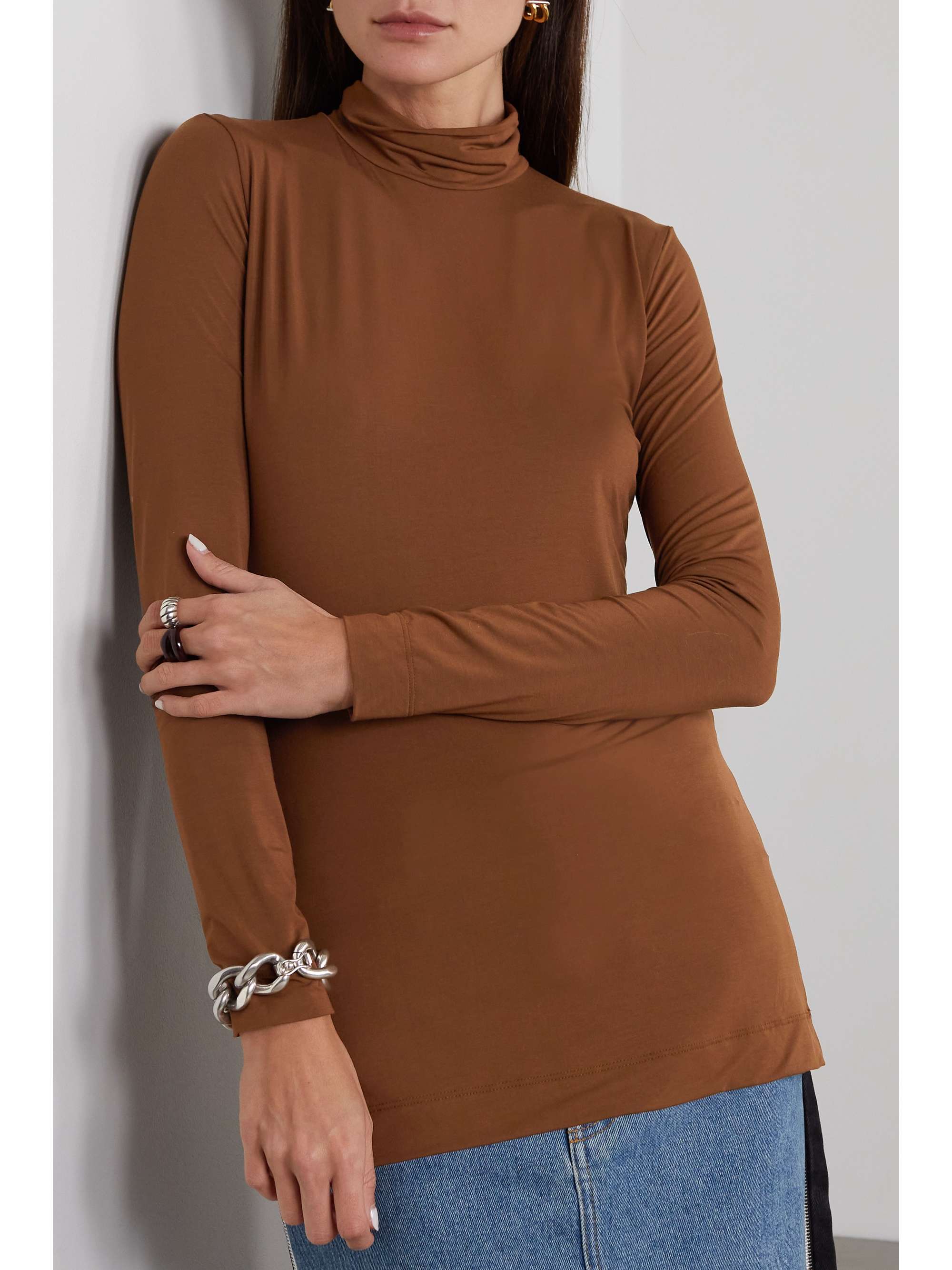 COMMANDO Stretch-modal jersey turtleneck top