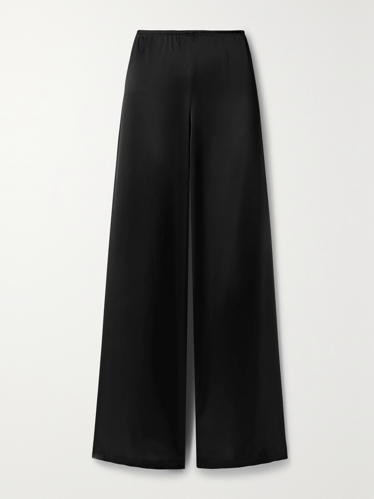 Shop Leset Barb Satin Wide-leg Pants In Black