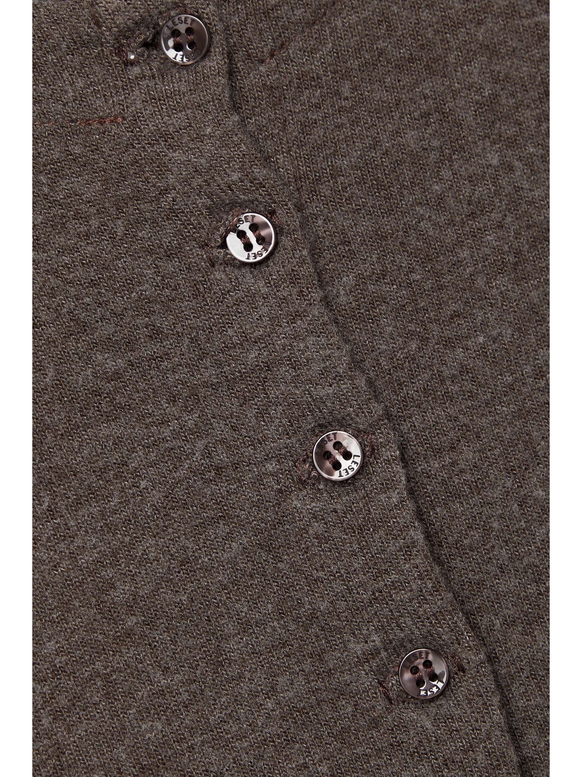 LESET Lauren cropped brushed stretch-knit cardigan