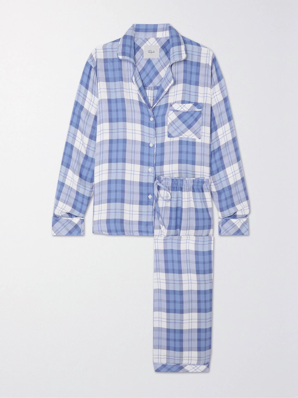 Rails Clara Checked Woven Pyjama Set In Blue
