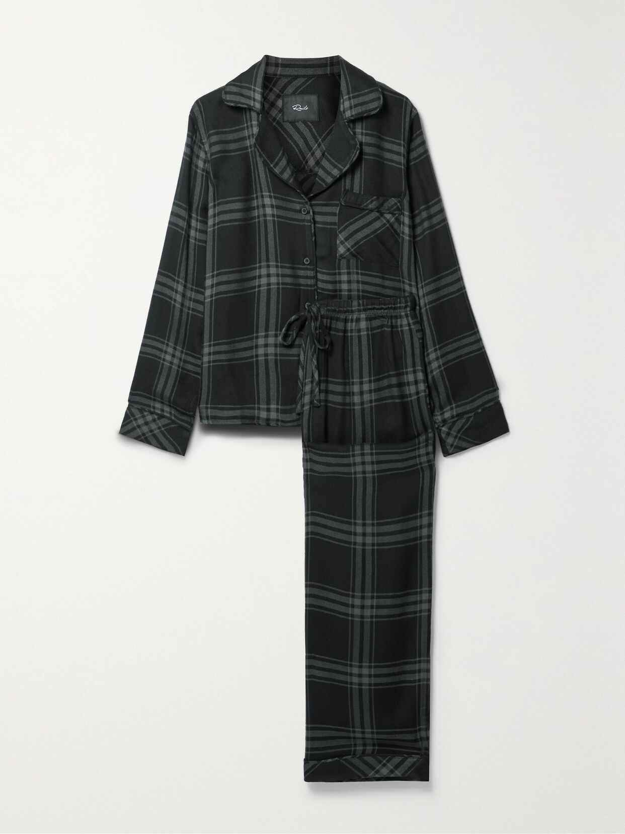 Rails - Clara Checked Flannel Pajama Set - Black