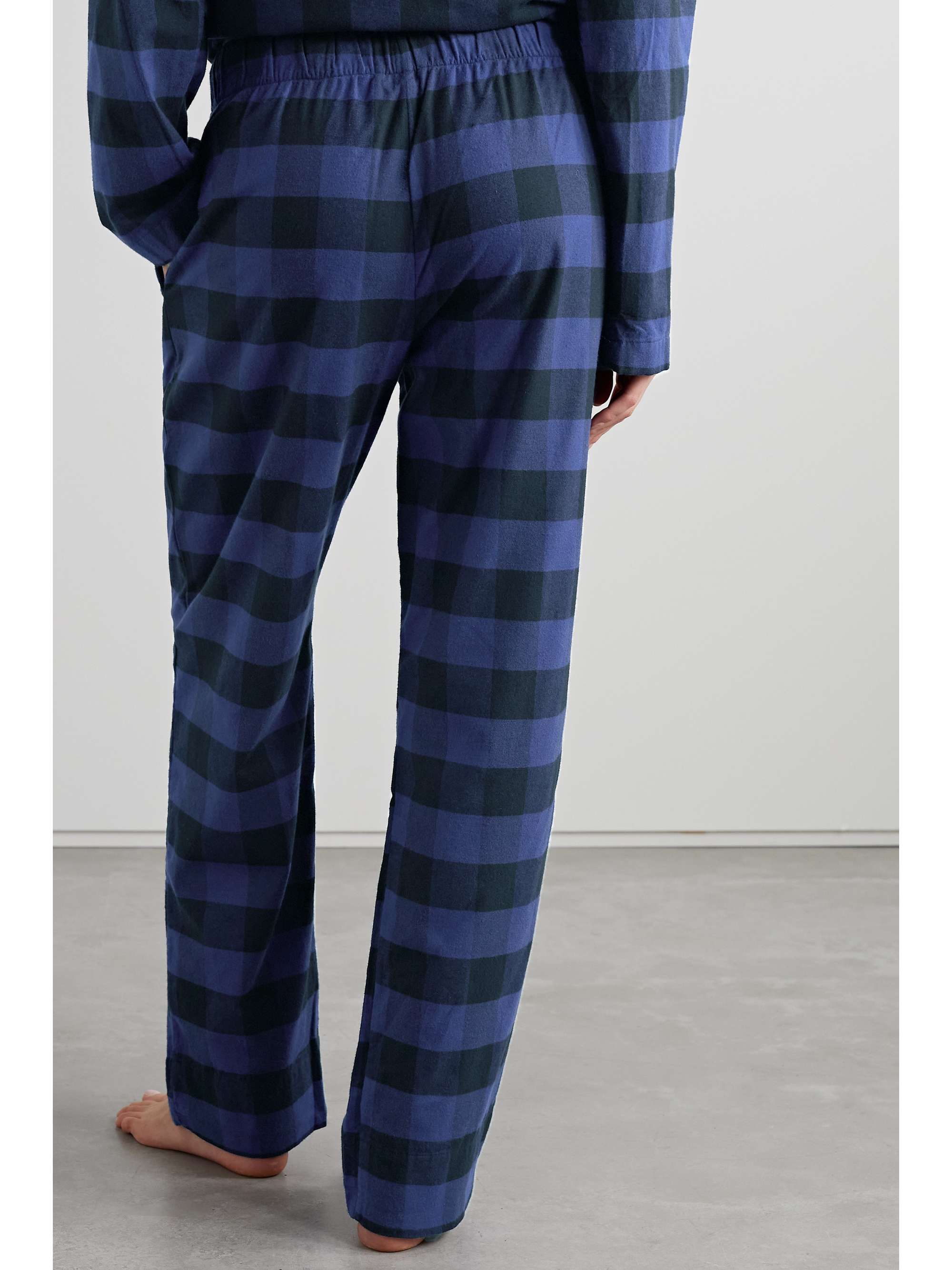 TEKLA Gingham organic brushed cottonflannel pajama pants NETAPORTER