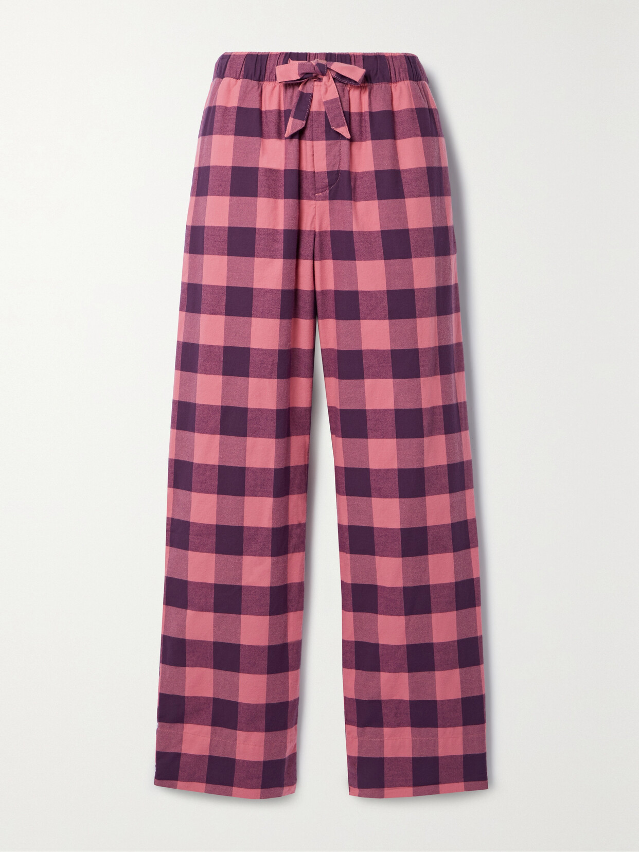 Tekla - Gingham Organic Brushed Cotton-flannel Pajama Pants - Pink