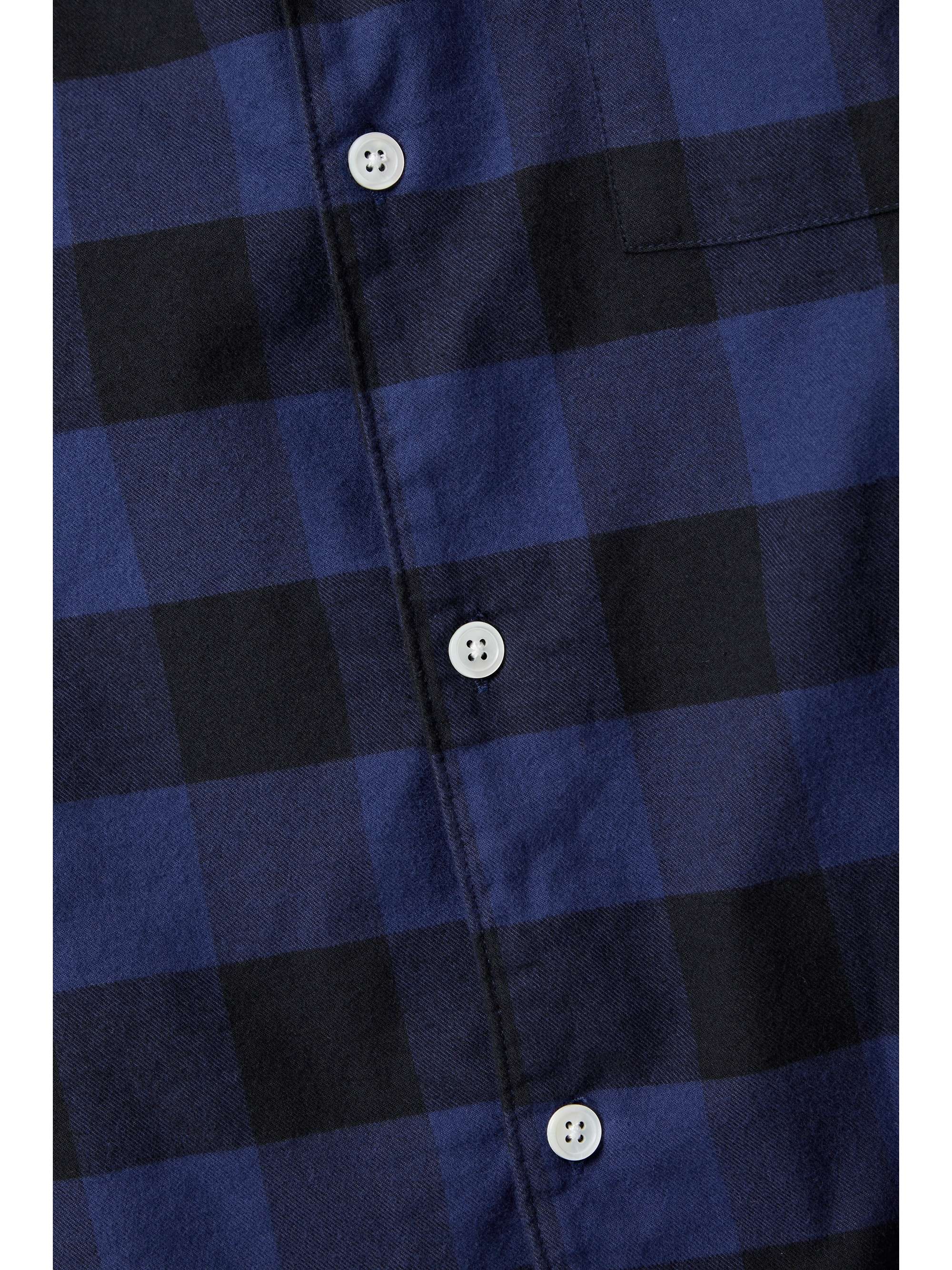 TEKLA Gingham organic brushed cottonflannel pajama shirt NETAPORTER