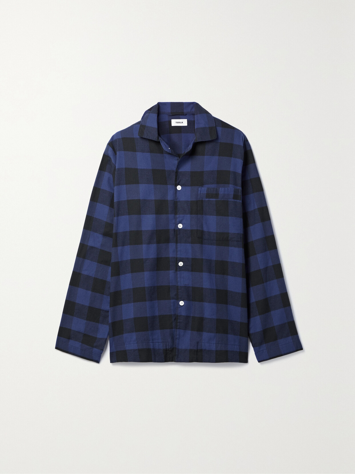 Tekla Gingham Organic Brushed Cotton-flannel Pajama Shirt