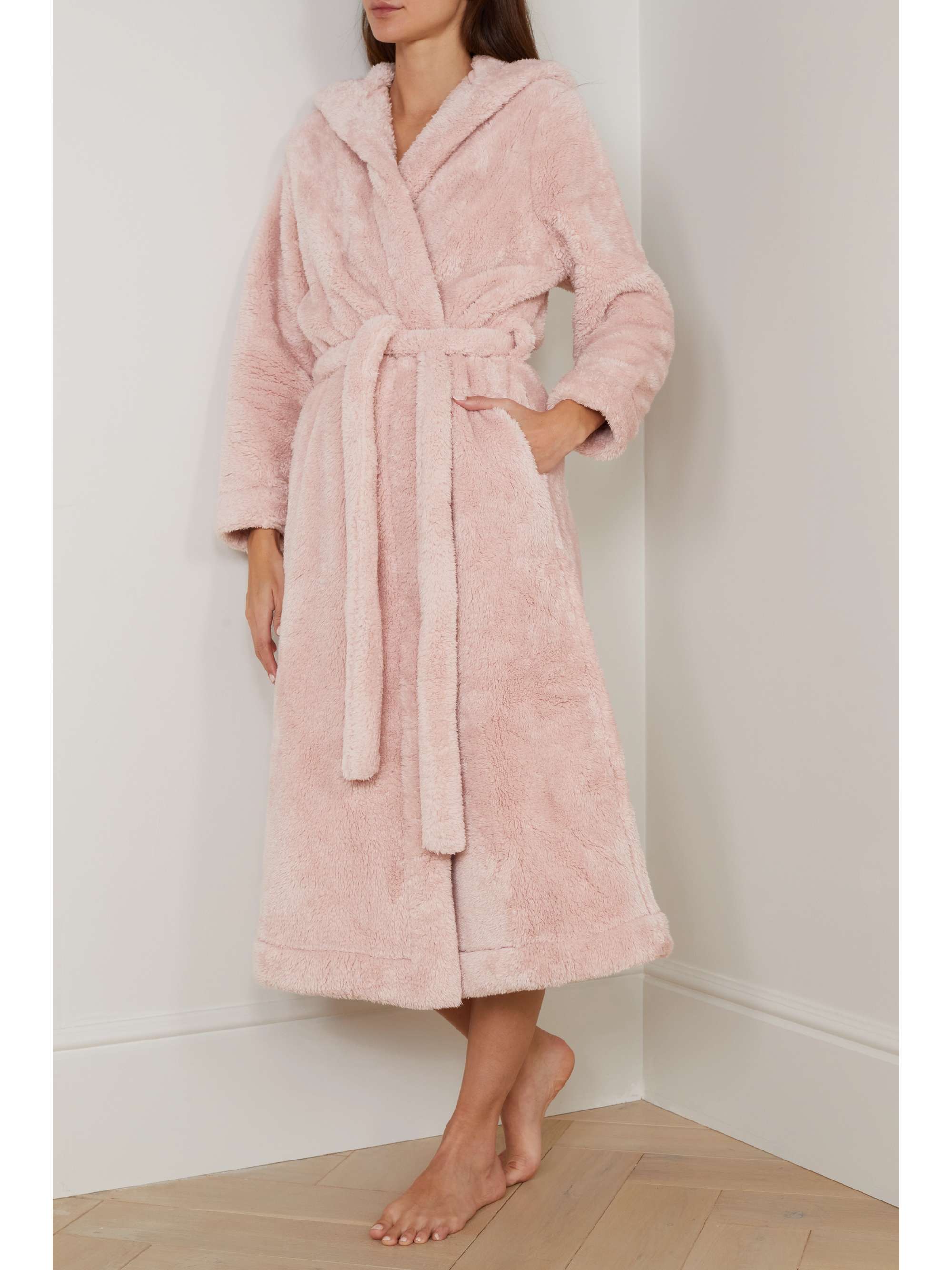 SKIN Wynter hooded recycled faux fur robe