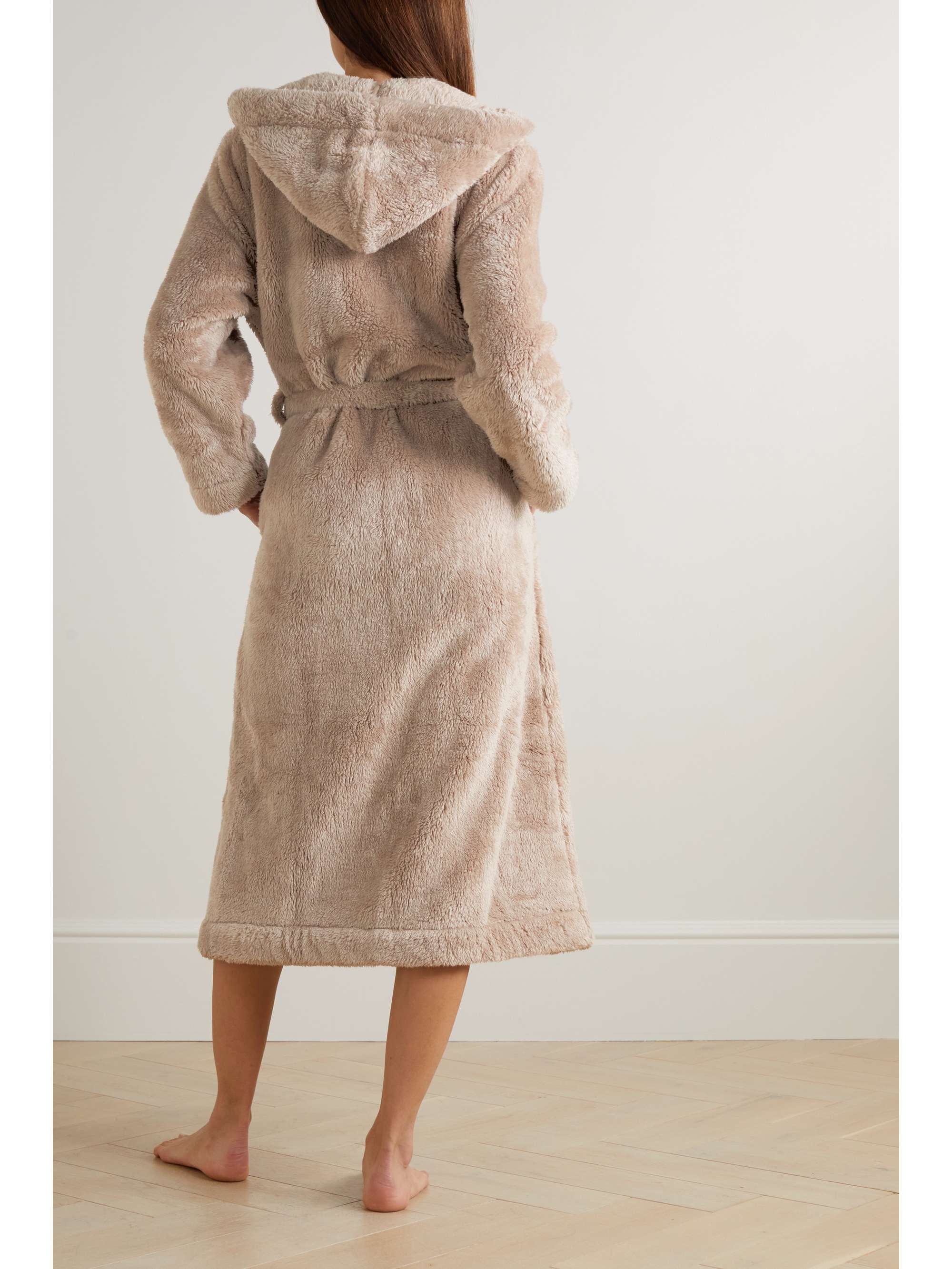 SKIN Wynter hooded recycled faux fur robe