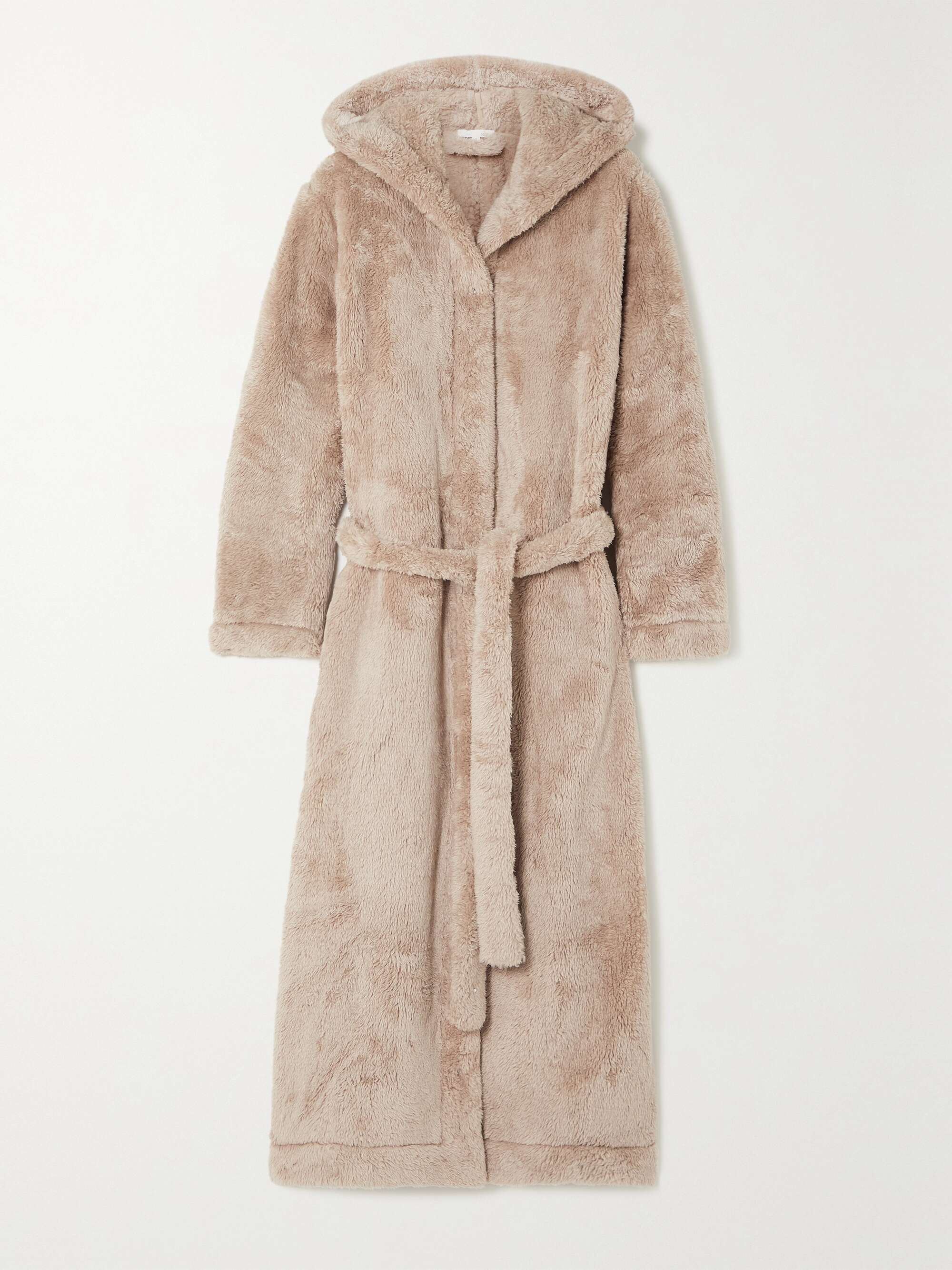 White Robe Belt Fur Trim, Faux Fur Sleepwear Robe