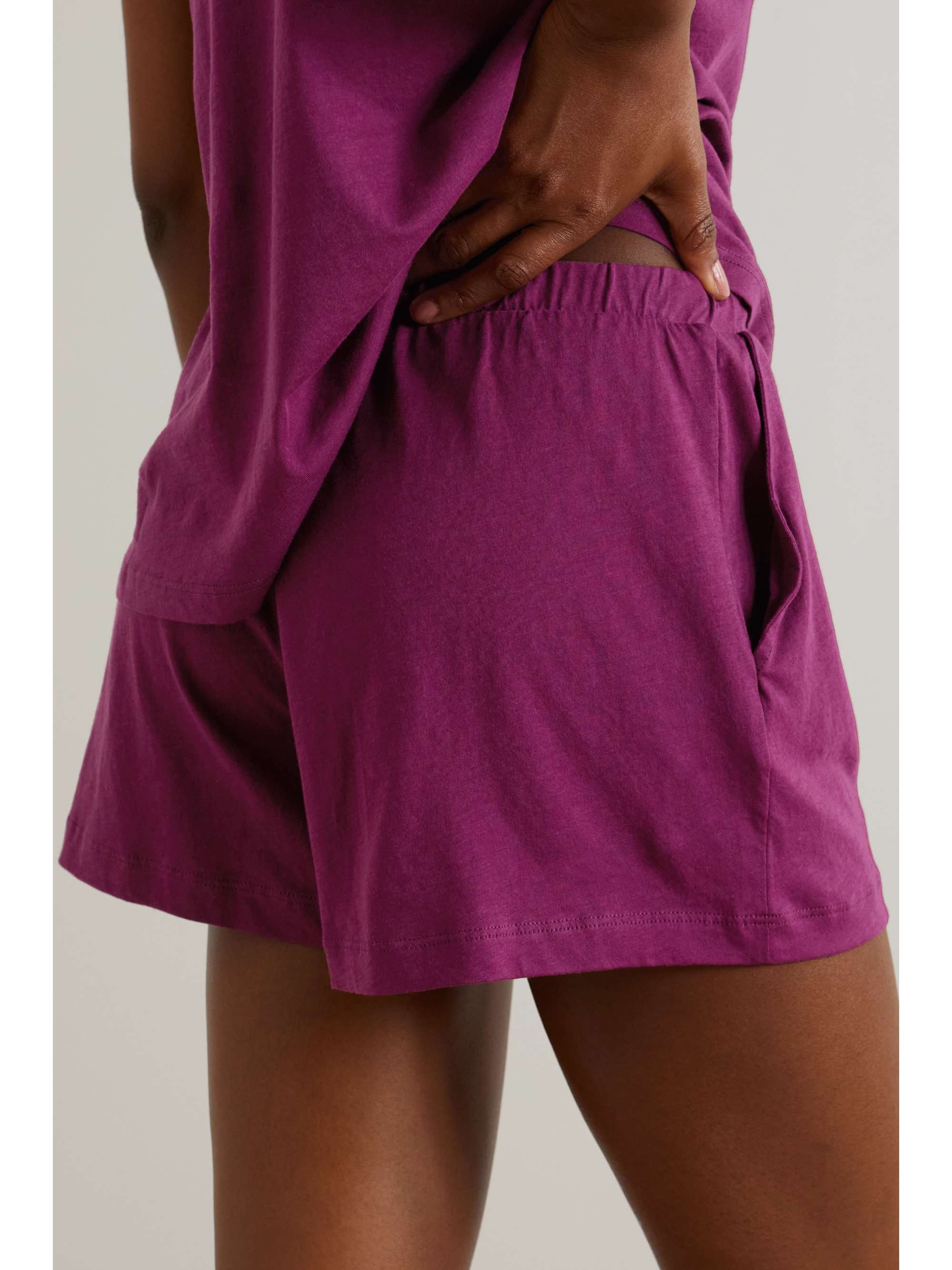 SKIN + NET SUSTAIN Casey organic Pima cotton-jersey shorts