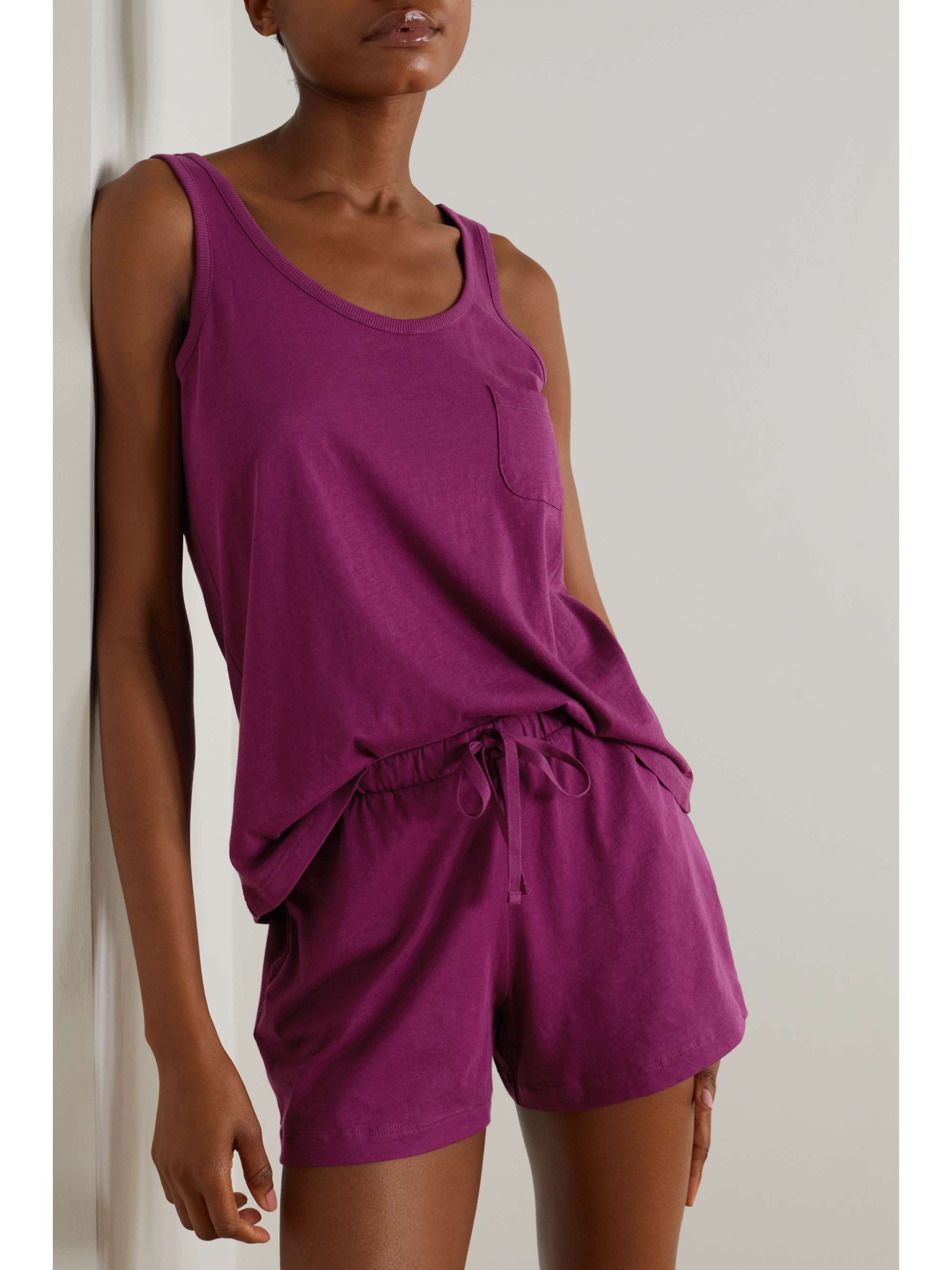 SKIN + NET SUSTAIN Casey organic Pima cotton-jersey shorts