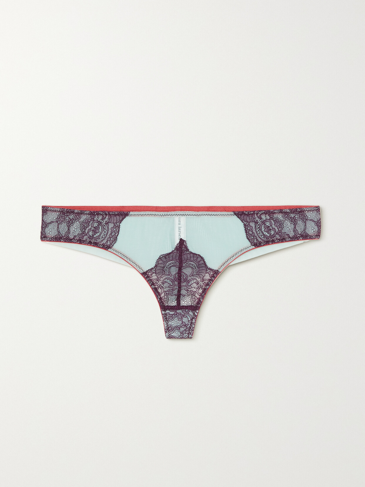 Dora Larsen - + Net Sustain Enid Recycled Lace And Tulle Briefs - Blue