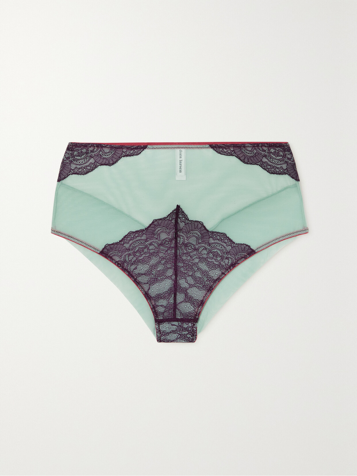 Dora Larsen + Net Sustain Enid Recycled Lace And Tulle Briefs In Blue