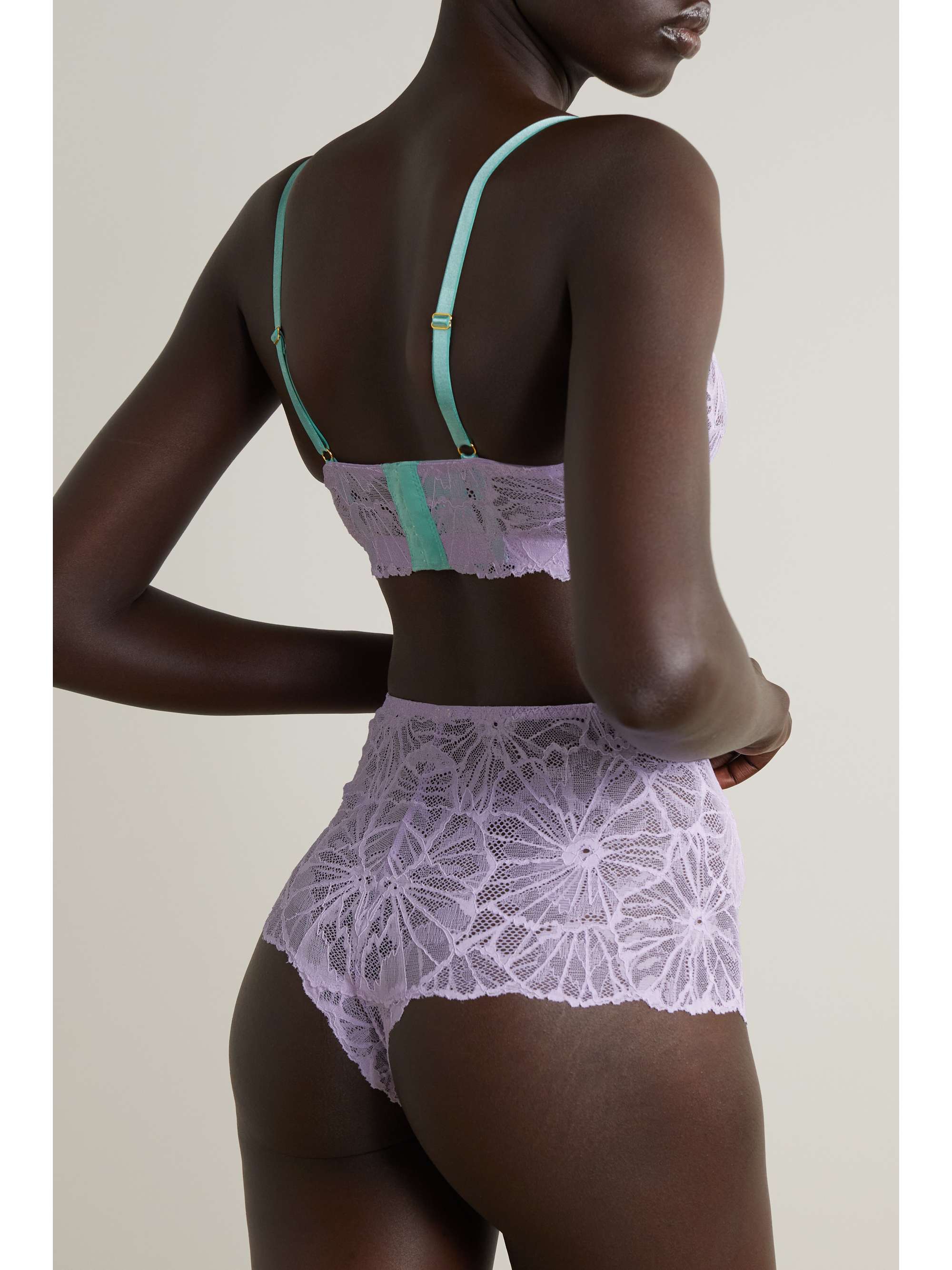 DORA LARSEN + NET SUSTAIN Anais recycled-lace briefs