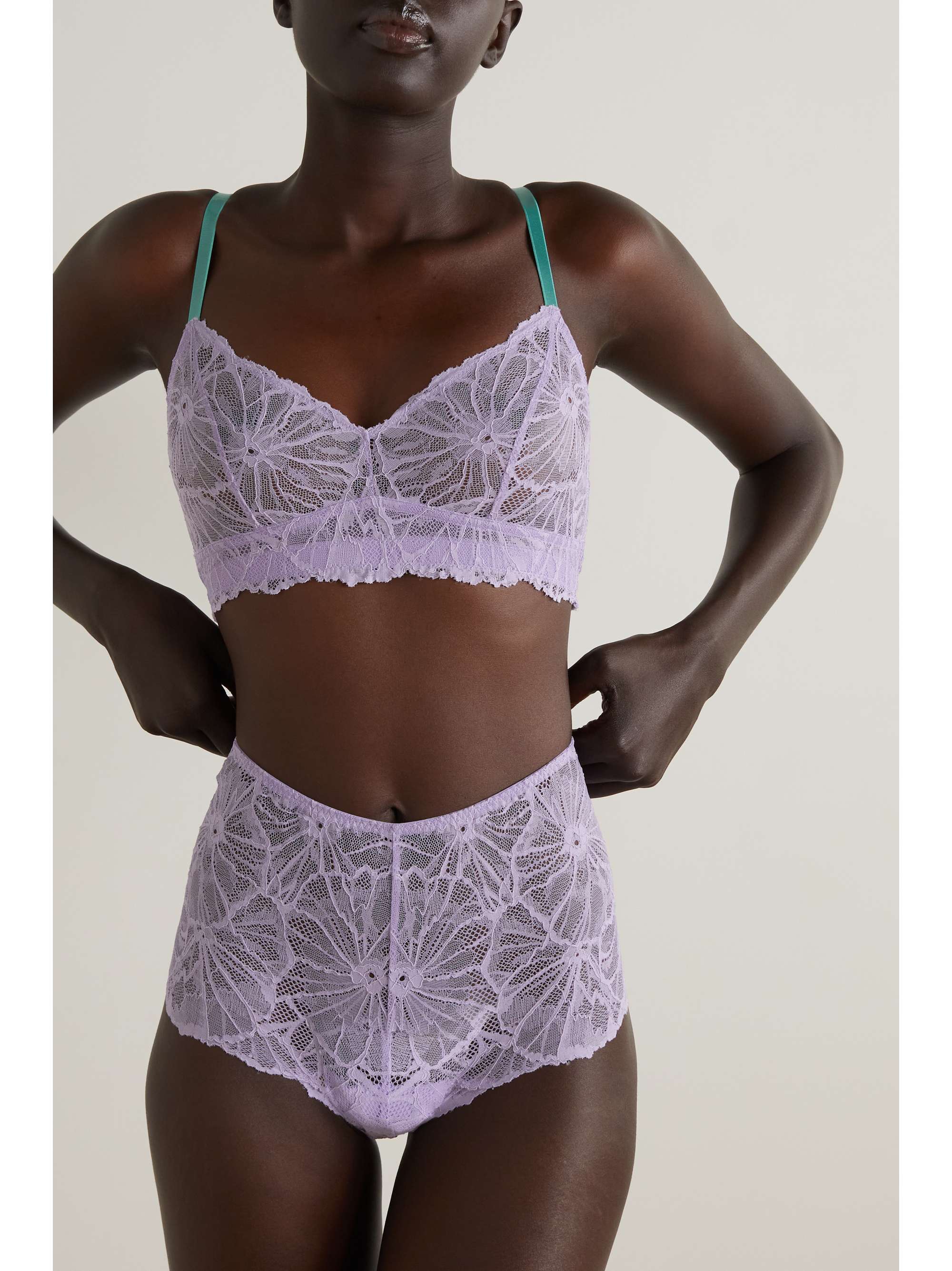 DORA LARSEN + NET SUSTAIN Anais recycled-lace briefs