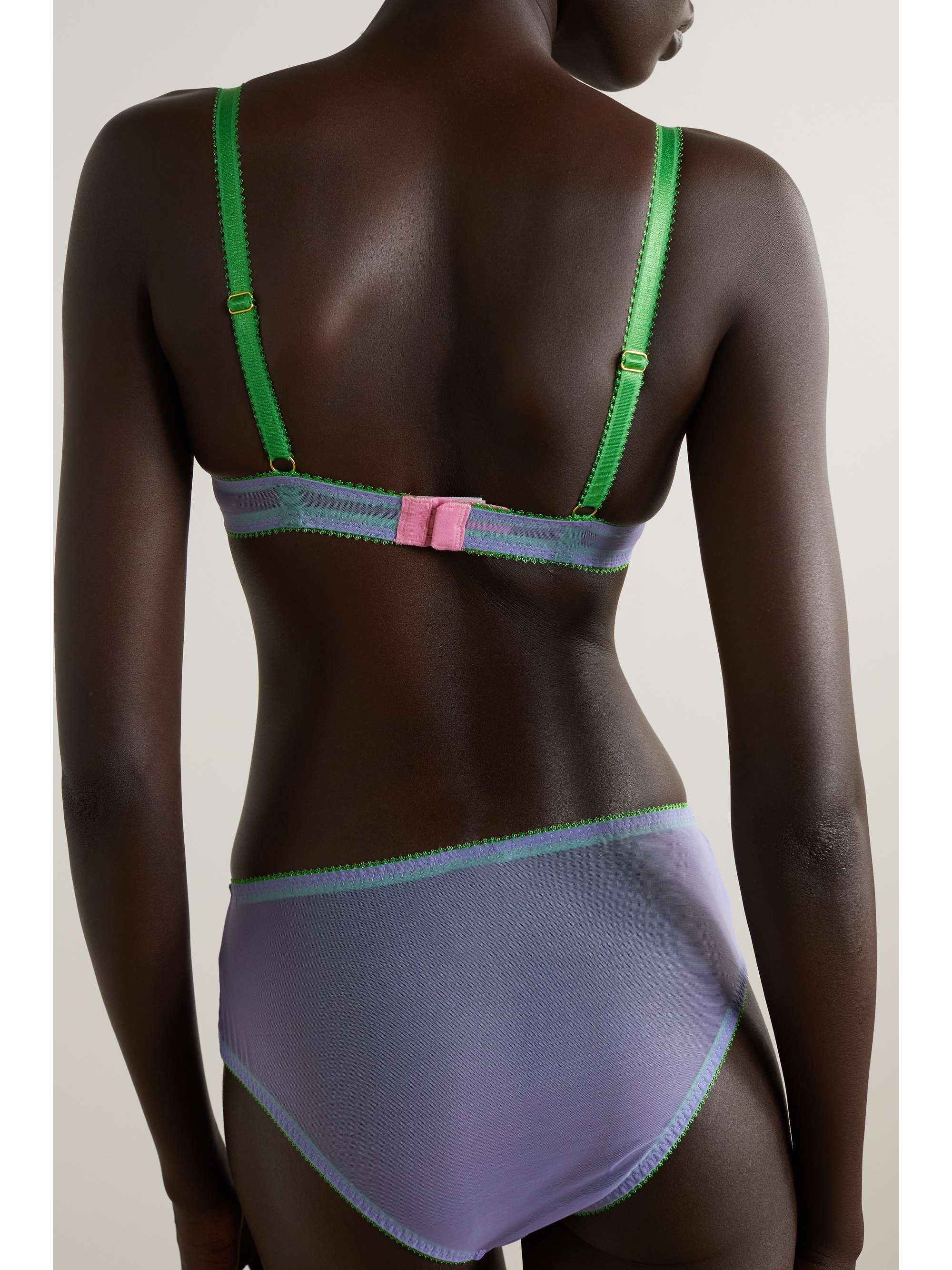 DORA LARSEN + NET SUSTAIN Coralee Clean recycled-tulle briefs